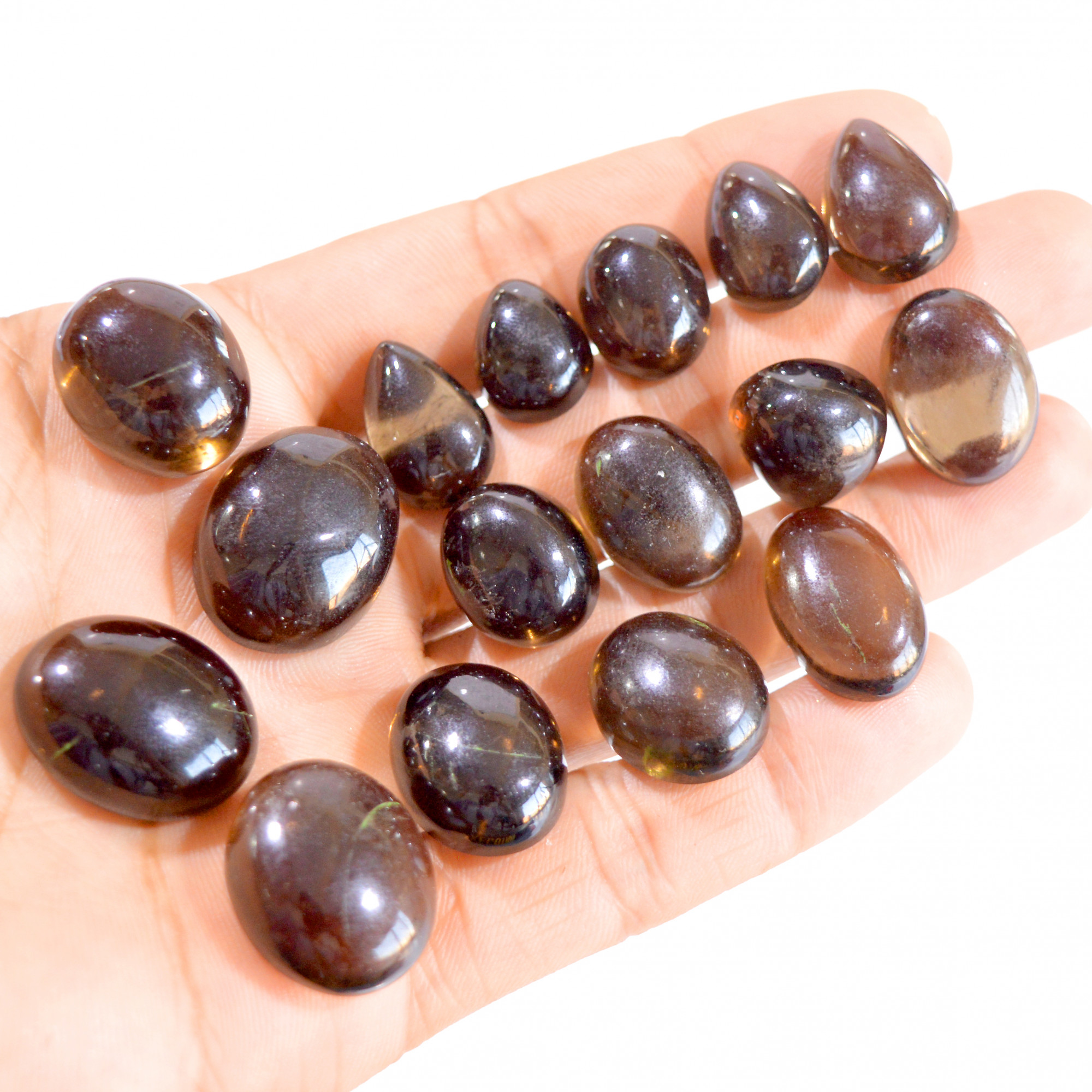 16 Pcs 376 Cts Natural Smokey Quartz Cabochon Loose Gemstone Lot 15x12-23x18mm 2923