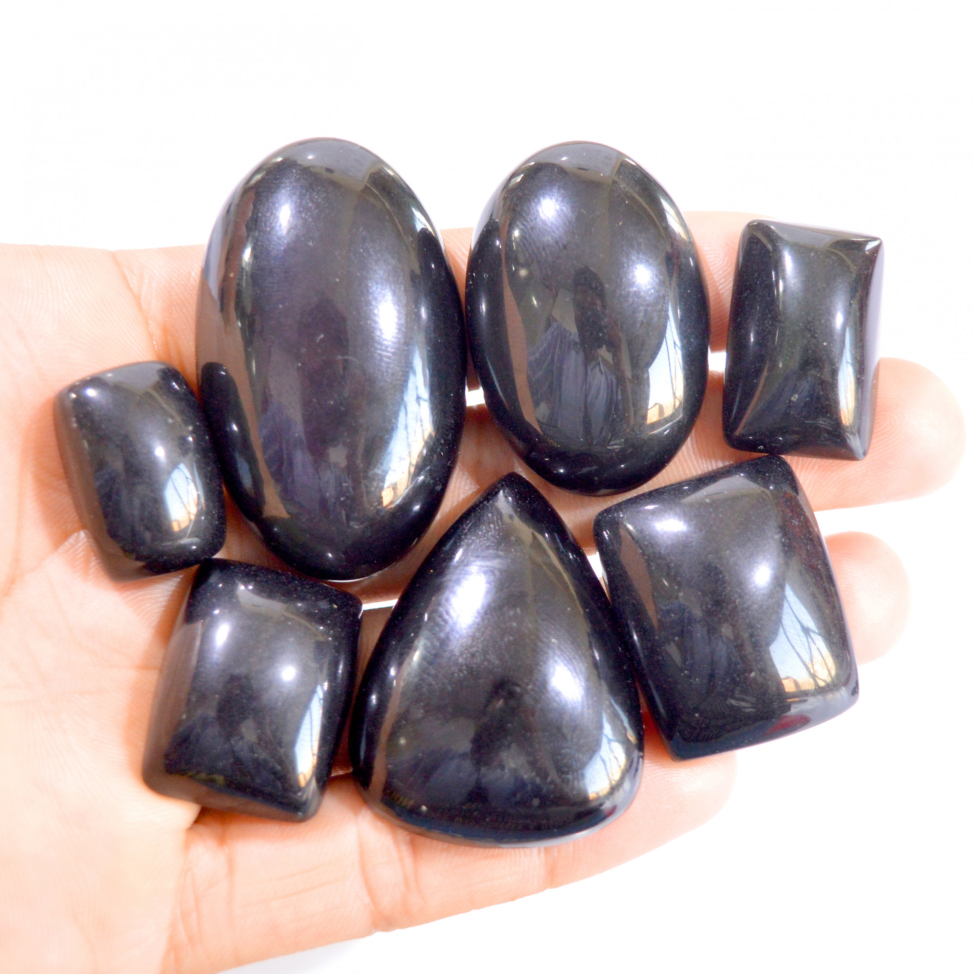 7 Pcs 511 Cts Natural Rainbow obsidian Cabochon Gemstone Lot 22x15-49x29mm 2930
