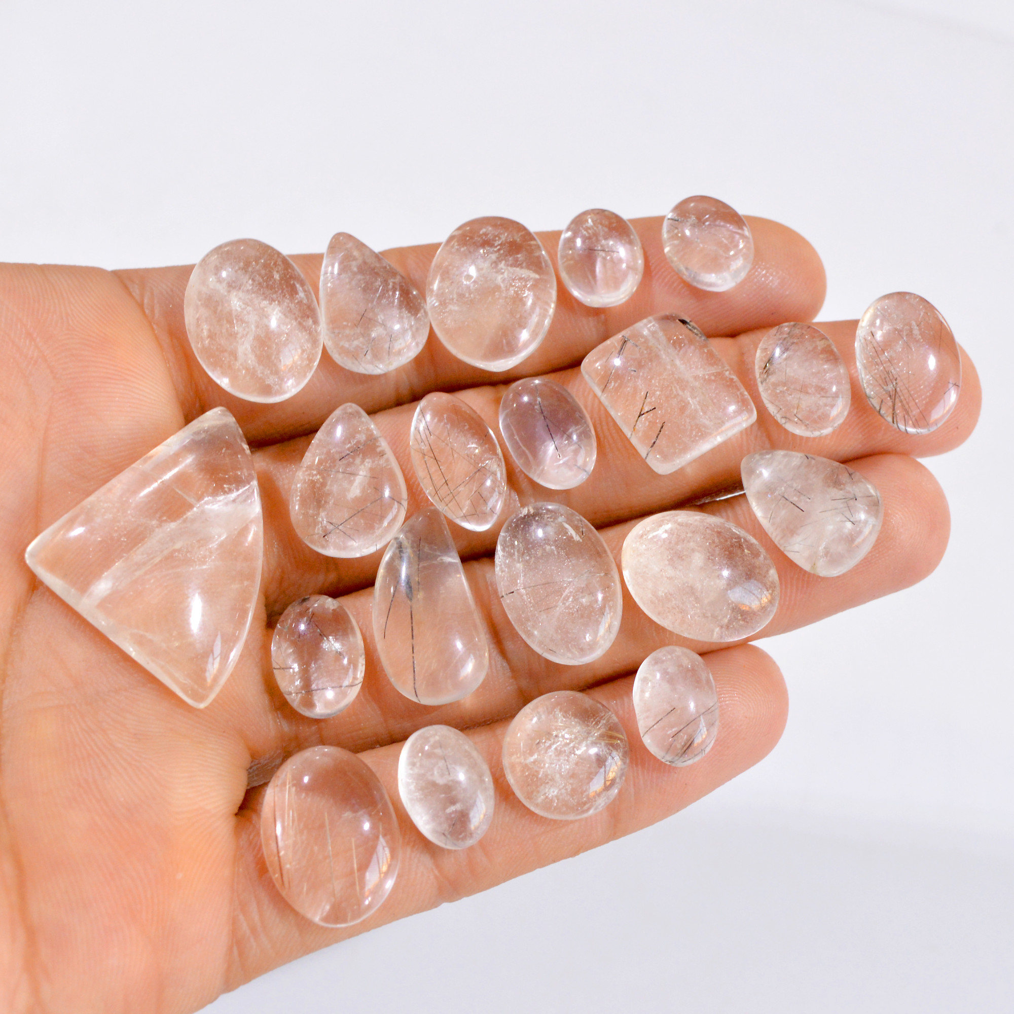 21 Pcs 202 Cts Natural Black Rutile Cabochon Loose Gemstone Lot 12x9-33x24mm 2939