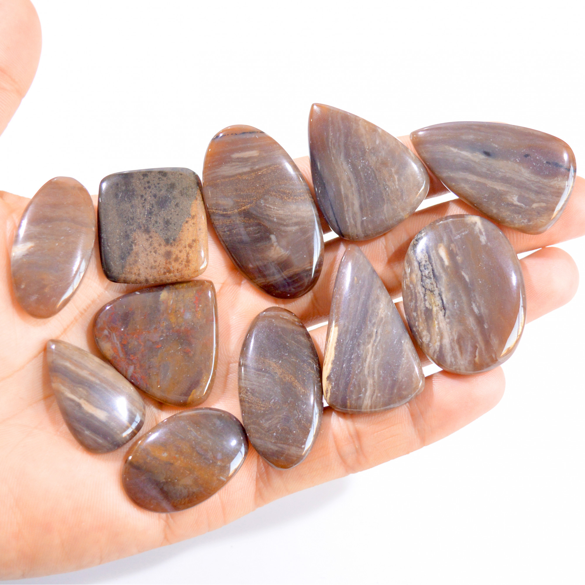 11 Pcs 501 Cts Natural Fancy Jasper Cabochon Loose Gemstone Lot 30x18-45x25mm 2945