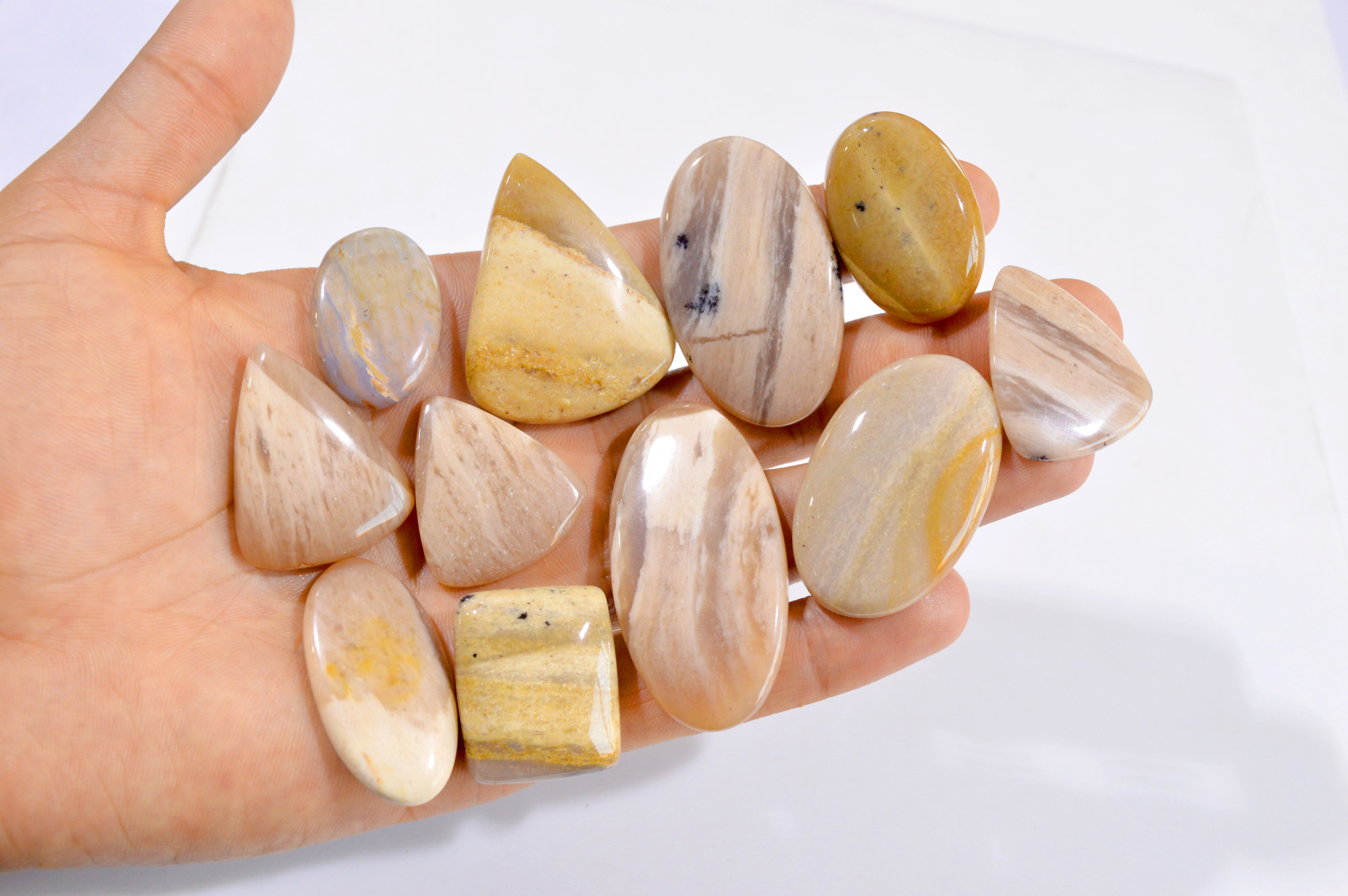 11 Pcs 583 Cts Natural Fancy Jasper Cabochon Loose Gemstone Lot 30x20-52x26mm 2948