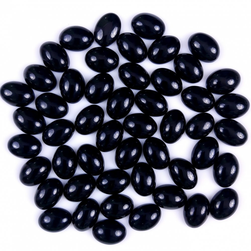 50Pcs 499Cts Natural Black Onyx Oval Calibrated Size Cabochon Back Unpolished Cabochon Gemstone For Jewelry Making Lot 15x10 15x10 mm#G-295