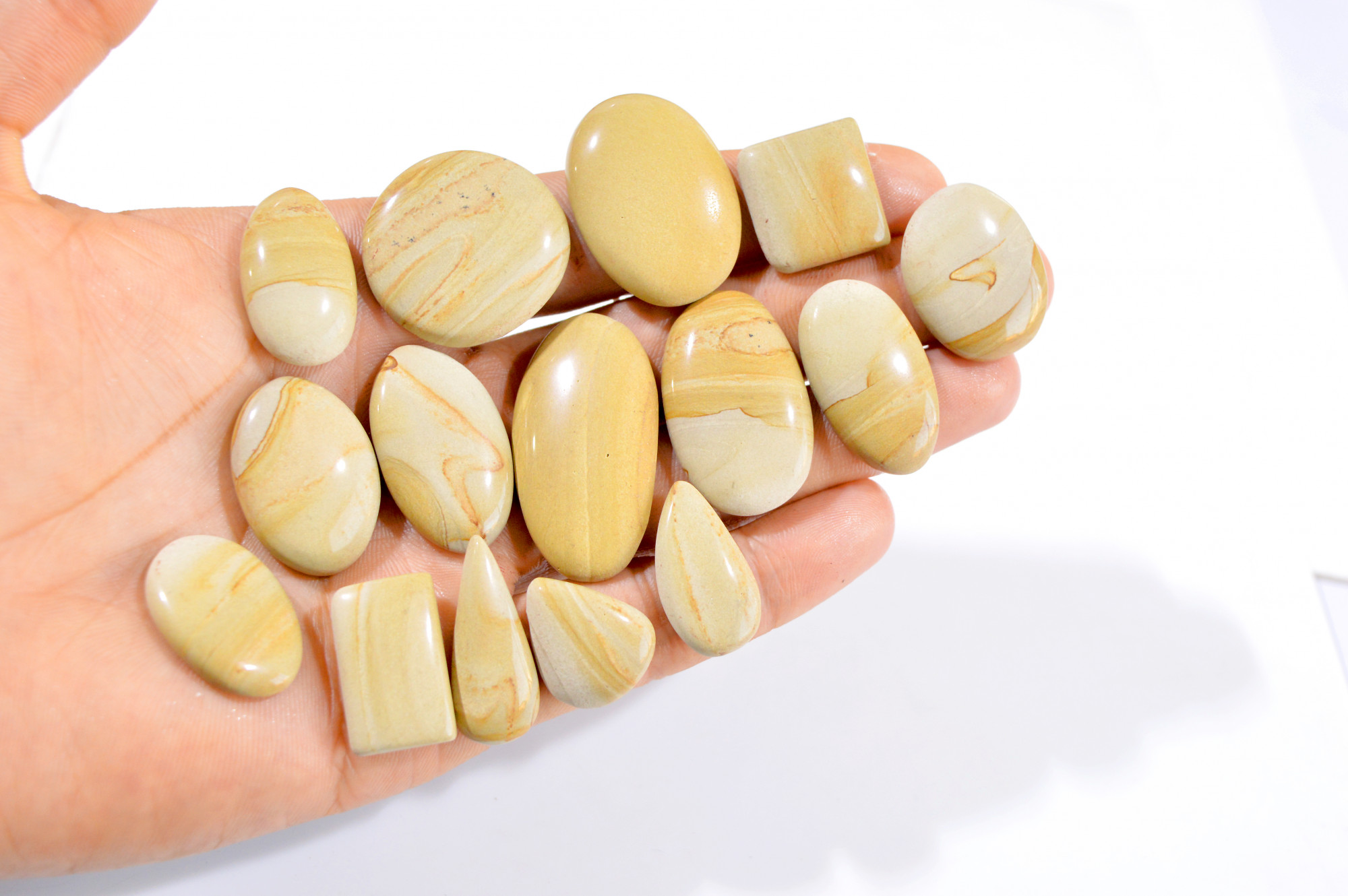 15 Pcs 365 Cts Natural Fancy Jasper Cabochon Loose Gemstone Lot 20x16-40x20mm 2955