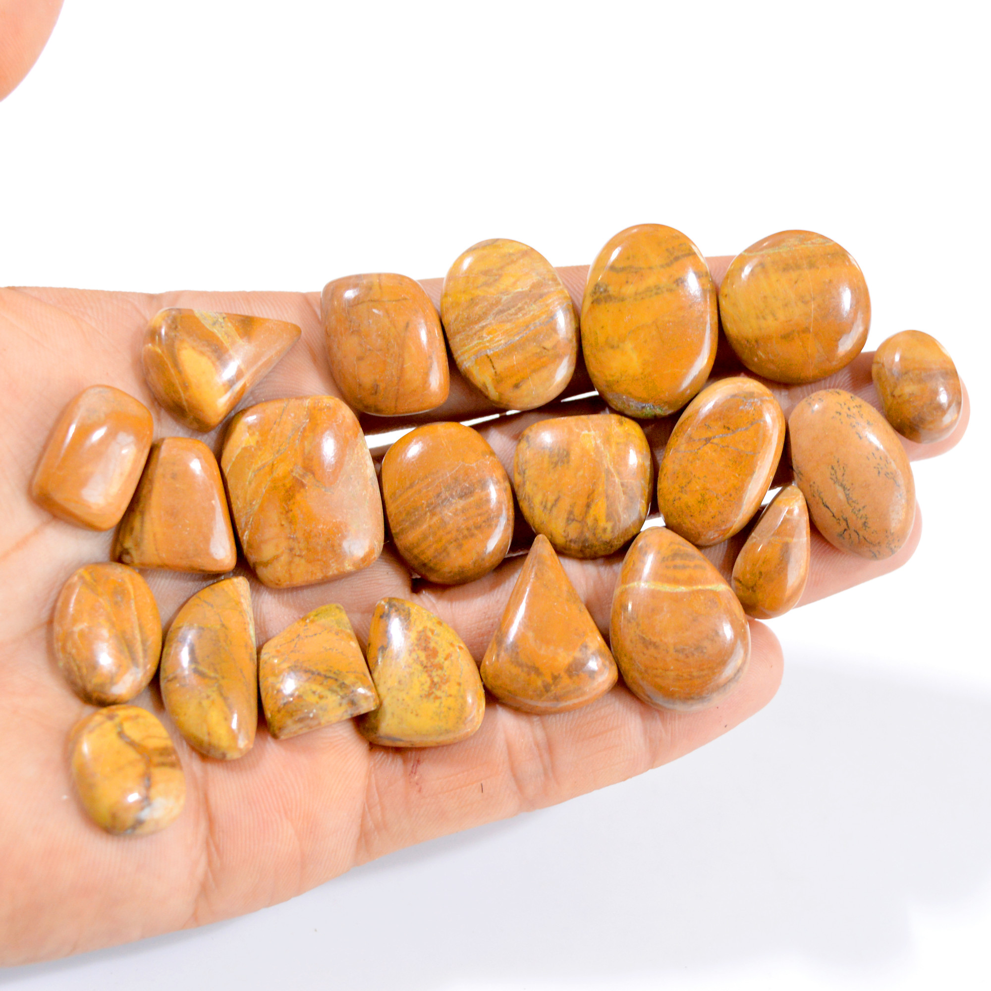 22 Pcs 449 Cts Natural Fancy Jasper Cabochon Loose Gemstone Lot 16x11-27x19mm 2956