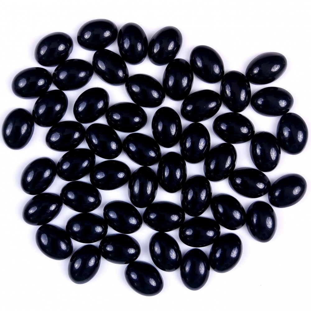 50Pcs 506Cts Natural Black Onyx Oval Calibrated Size Cabochon Back Unpolished Cabochon Gemstone For Jewelry Making Lot 15x10 15x10mm#G-296