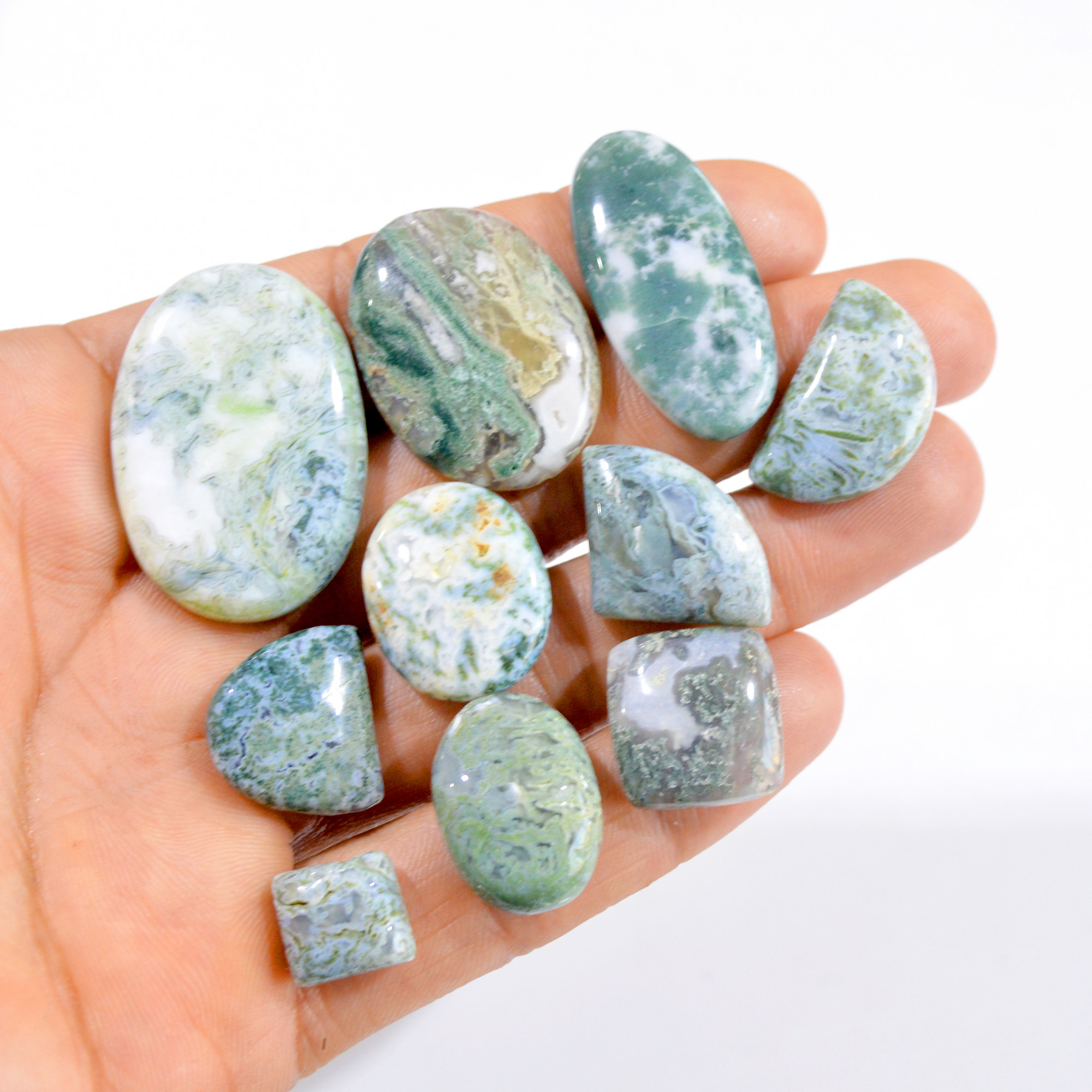10 Pcs 212 Cts Natural Fancy Jasper Cabochon Loose Gemstone Lot 11x10-36x25mm 2963