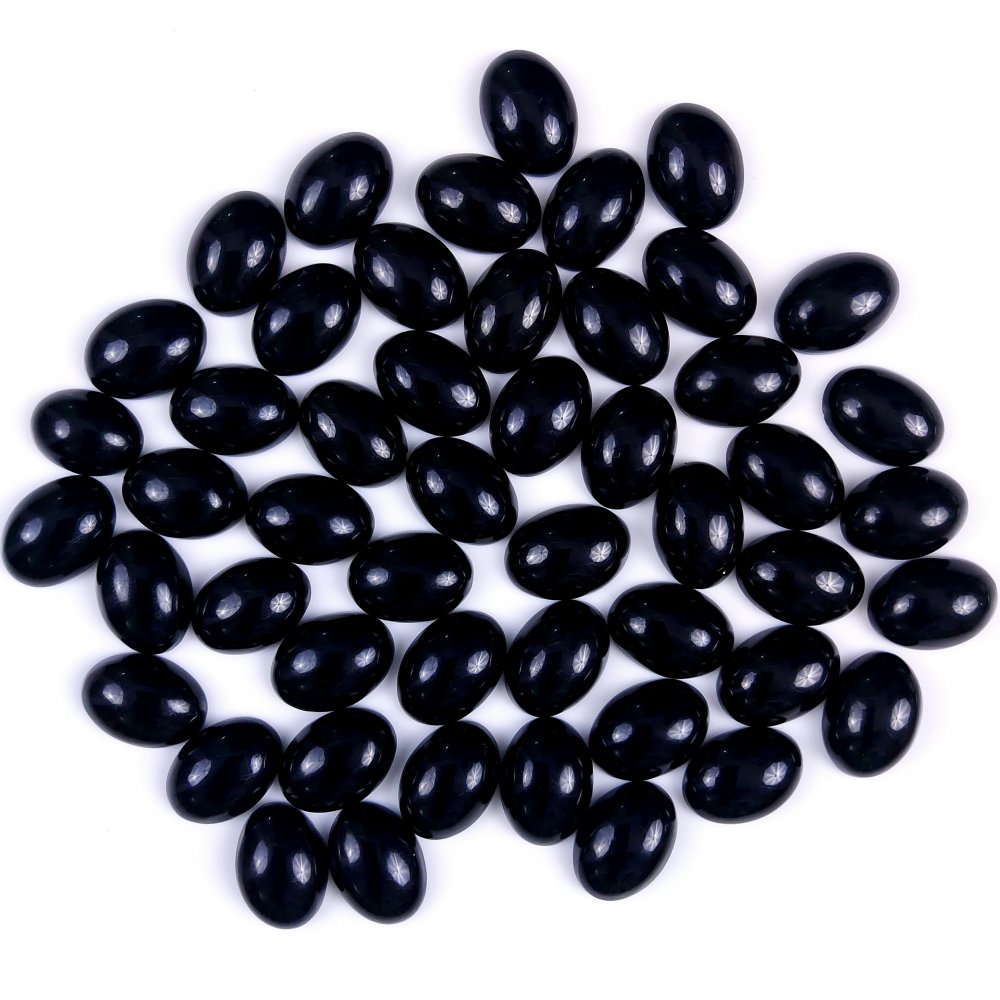 50Pcs 501Cts Natural Black Onyx Oval Calibrated Size Cabochon Back Unpolished Cabochon Gemstone For Jewelry Making Lot 15x10 12x9mm#G-298