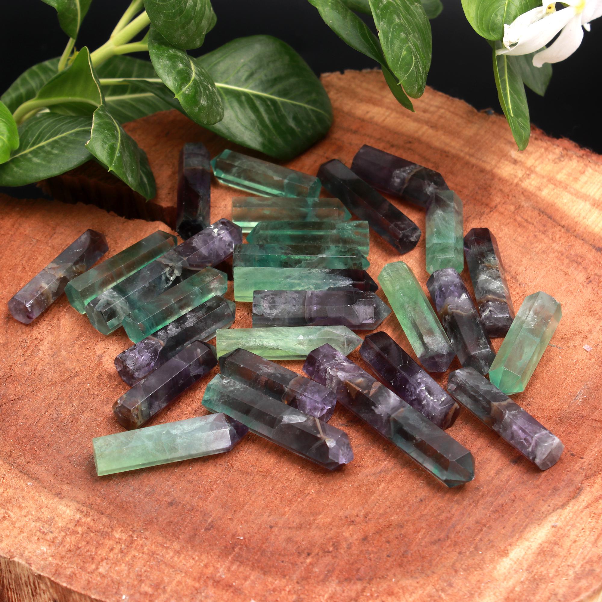 1837.Cts 62Pcs Natural Fluorite Single point Pencil Tower Loose Gemstone Wholesale Lot Size 52x9 28x8mm