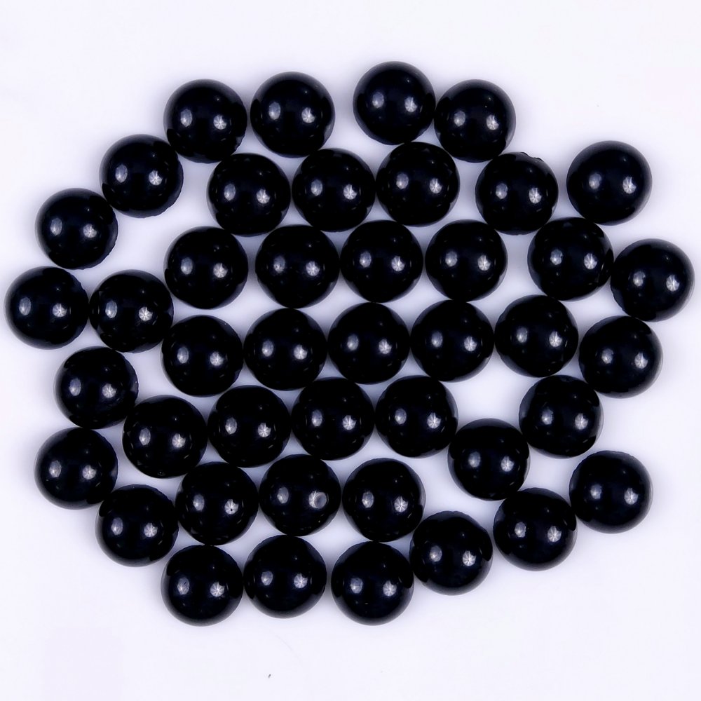 43Pcs 361Cts Natural Black Onyx Round Calibrated Size Cabochon Back Unpolished Cabochon Gemstone For Jewelry Making Lot 11x11 11x11mm#G-301