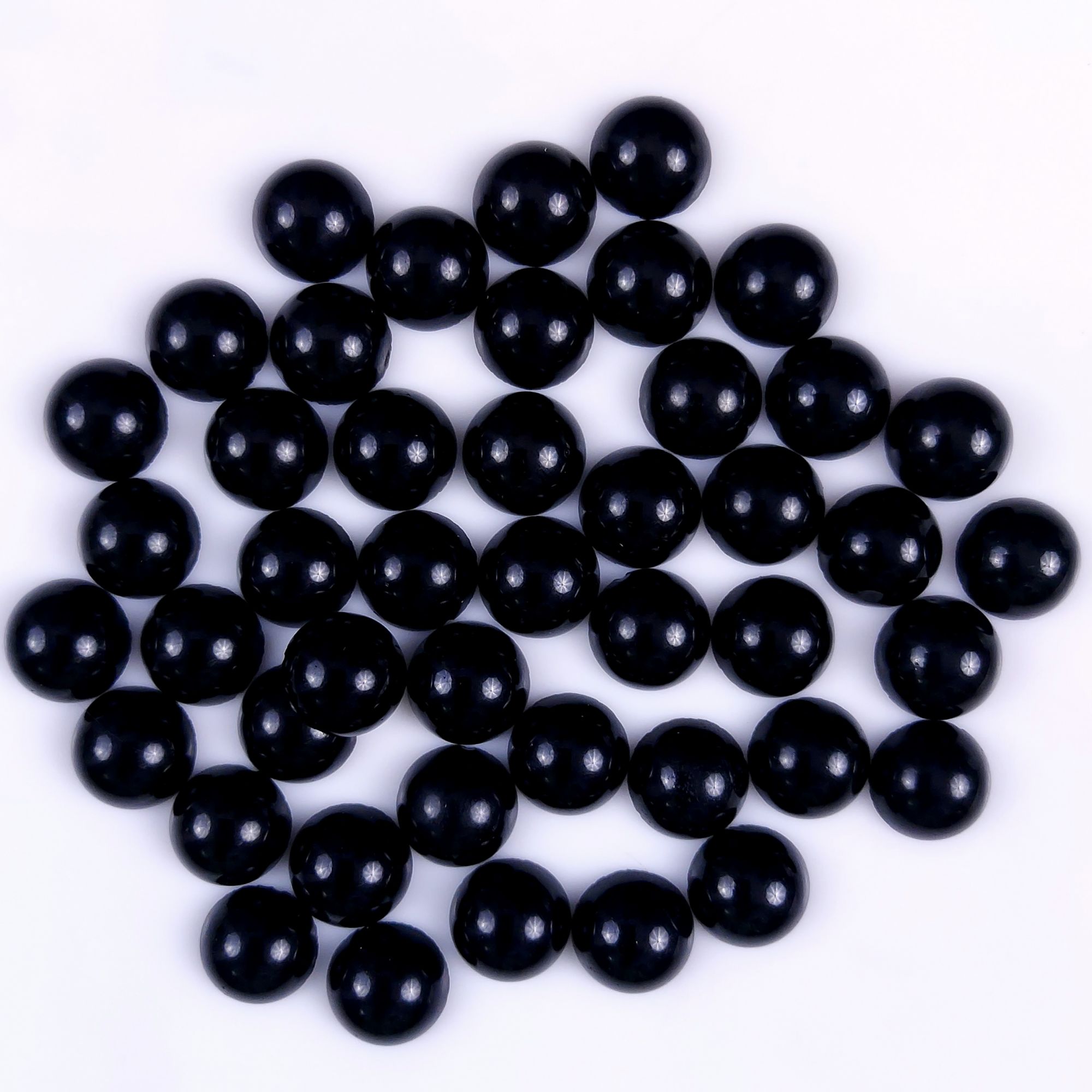 45Pcs 381Cts Natural Black Onyx Round Calibrated Size Cabochon Back Unpolished Cabochon Gemstone For Jewelry Making Lot 11x11 11x11mm#G-303