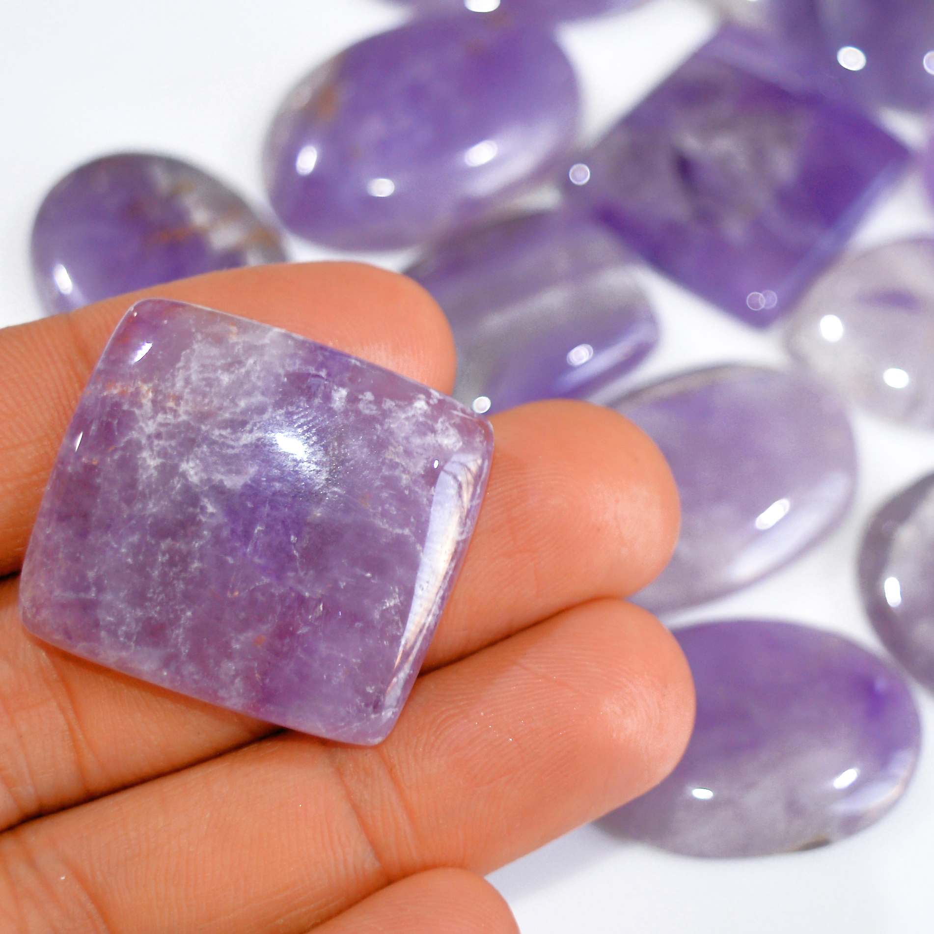 13 Pcs 550 Cts Natural Amethyst Loose Cabochon Gemstone Lot Mixed Shapes For Pendants Handmade Jewelry Supplies 37x24 22x21mm 3041