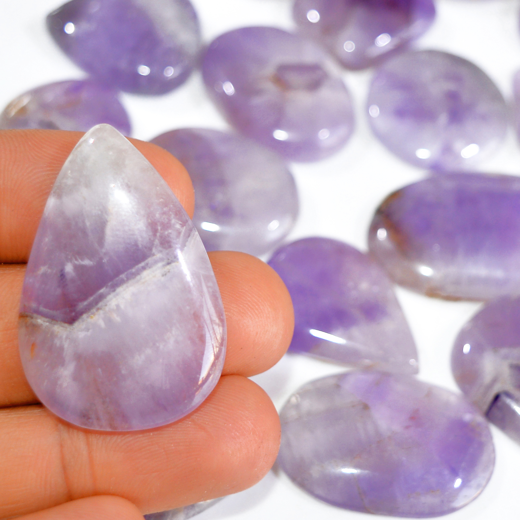 19 Pcs 650 Cts Natural Amethyst Loose Cabochon Gemstone Lot Mixed Shapes For Pendants Handmade Jewelry Supplies 37x25 25x24mm 3042