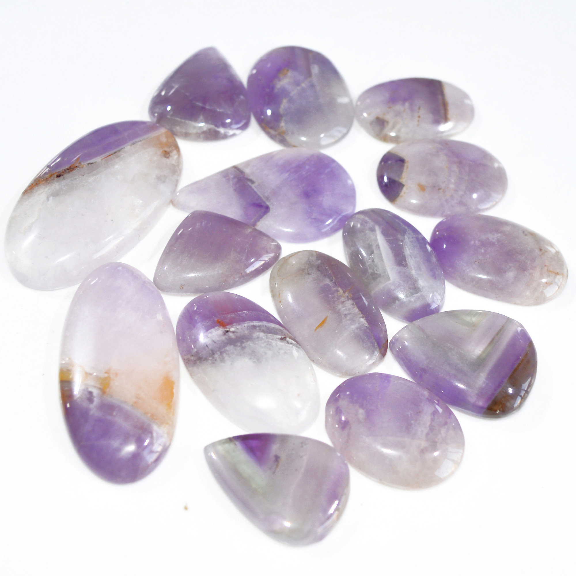 15 Pcs 642 Cts Natural Amethyst Loose Cabochon Gemstone Lot Mixed Shapes For Pendants Handmade Jewelry Supplies 50x27 28x20mm 3046