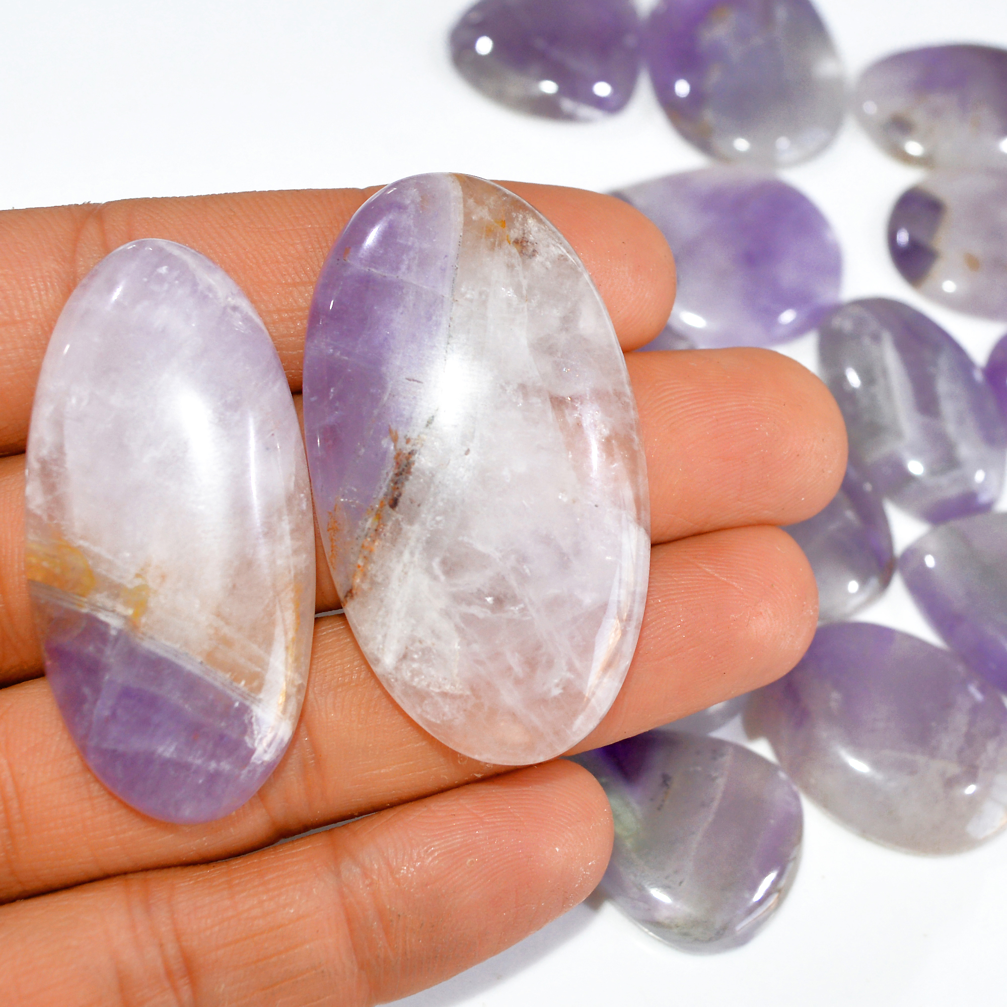 15 Pcs 642 Cts Natural Amethyst Loose Cabochon Gemstone Lot Mixed Shapes For Pendants Handmade Jewelry Supplies 50x27 28x20mm 3046