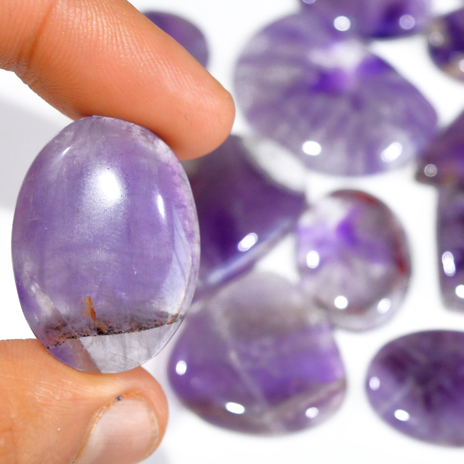 17 Pcs 615 Cts Natural Amethyst Loose Cabochon Gemstone Lot Mixed Shapes For Pendants Handmade Jewelry Supplies 40x30 22x21mm 3050