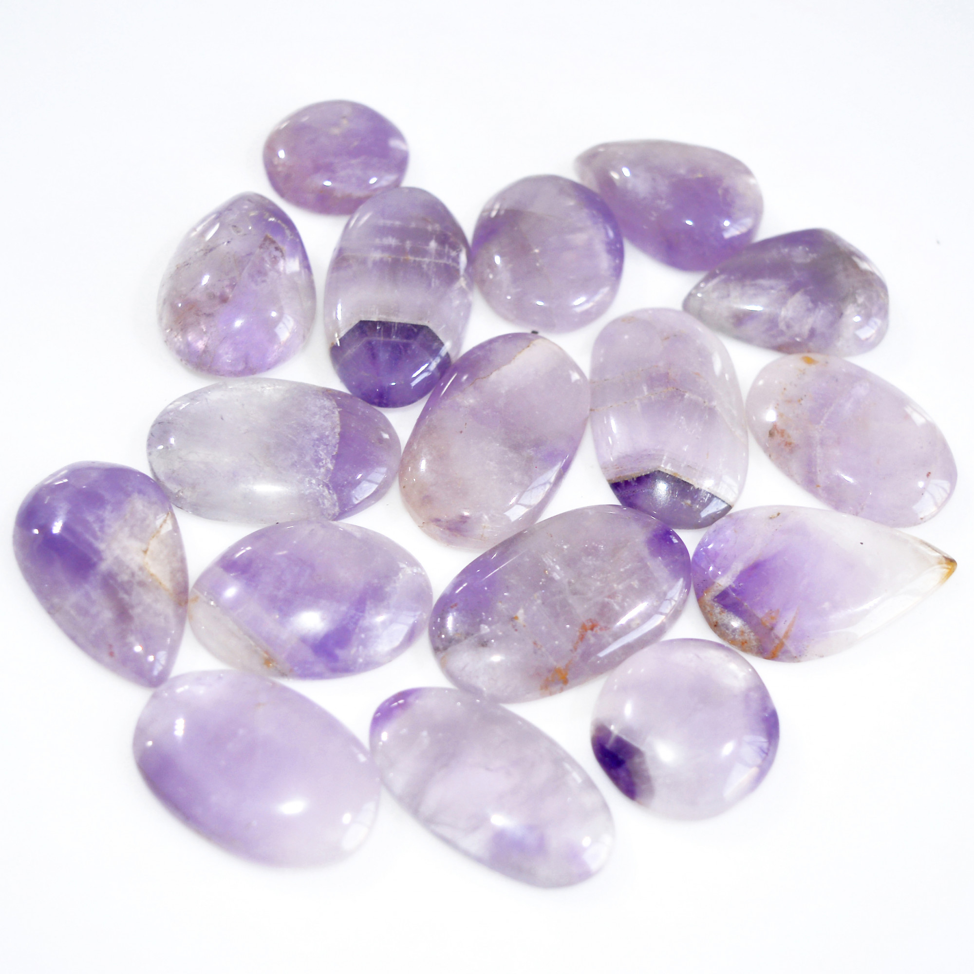 17 Pcs 465 Cts Natural Amethyst Loose Cabochon Gemstone Lot Mixed Shapes For Pendants Handmade Jewelry Supplies 28x10 16x16mm 3055