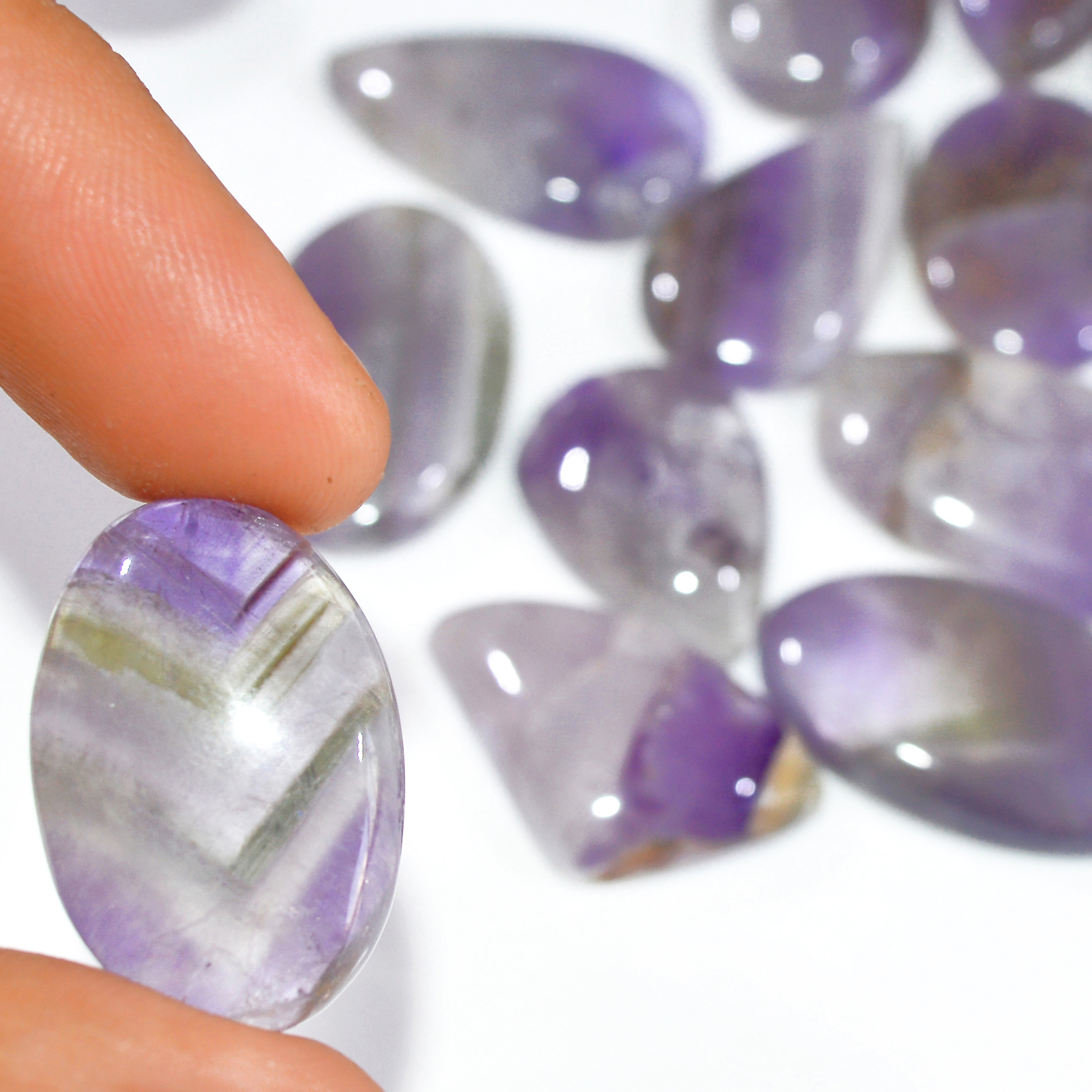 13 Pcs 417 Cts Natural Amethyst Loose Cabochon Gemstone Lot Mixed Shapes For Pendants Handmade Jewelry Supplies 30x18 22x16mm 3056