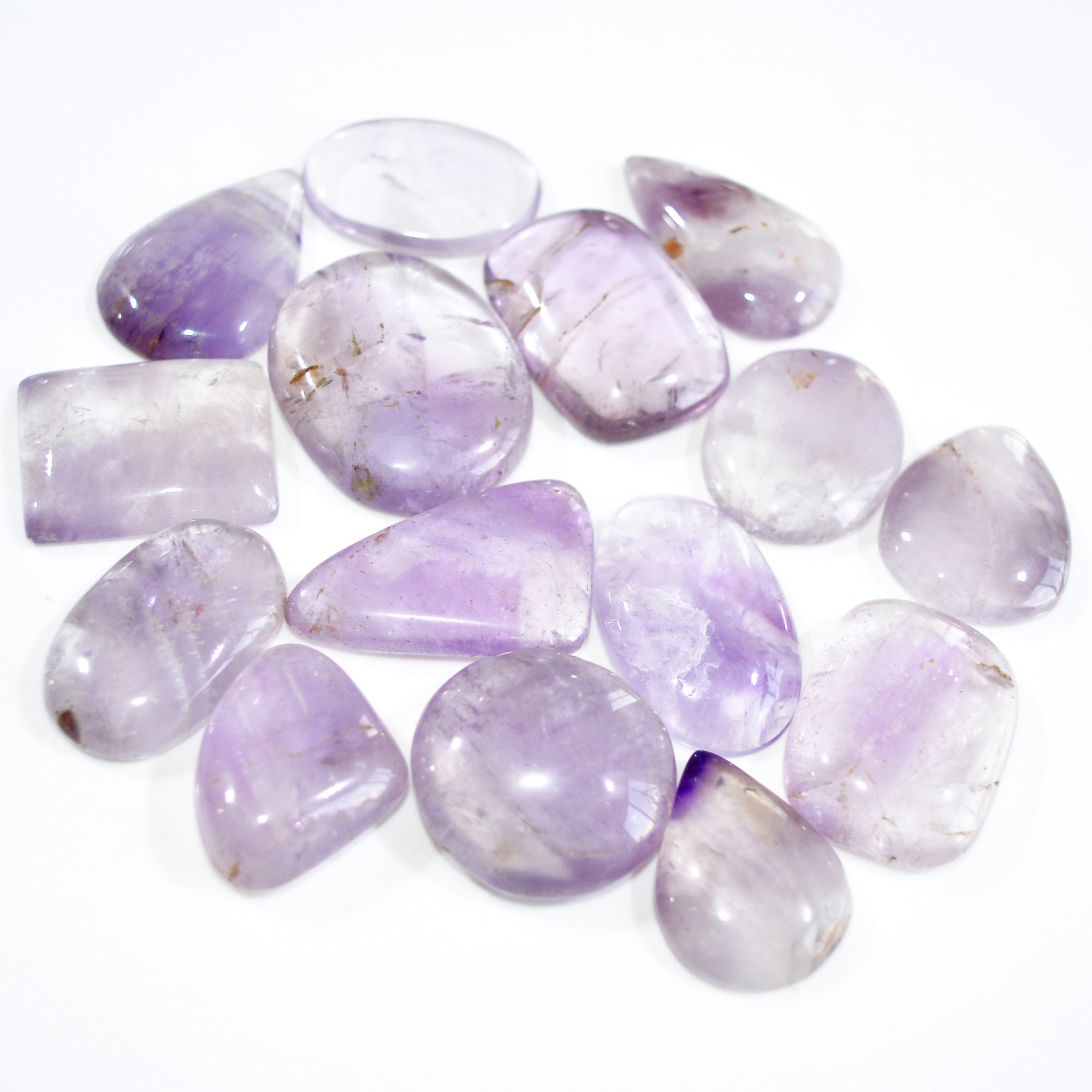 15 Pcs 579 Cts Natural Amethyst Loose Cabochon Gemstone Lot Mixed Shapes For Pendants Handmade Jewelry Supplies 35x25 22x18mm 3058
