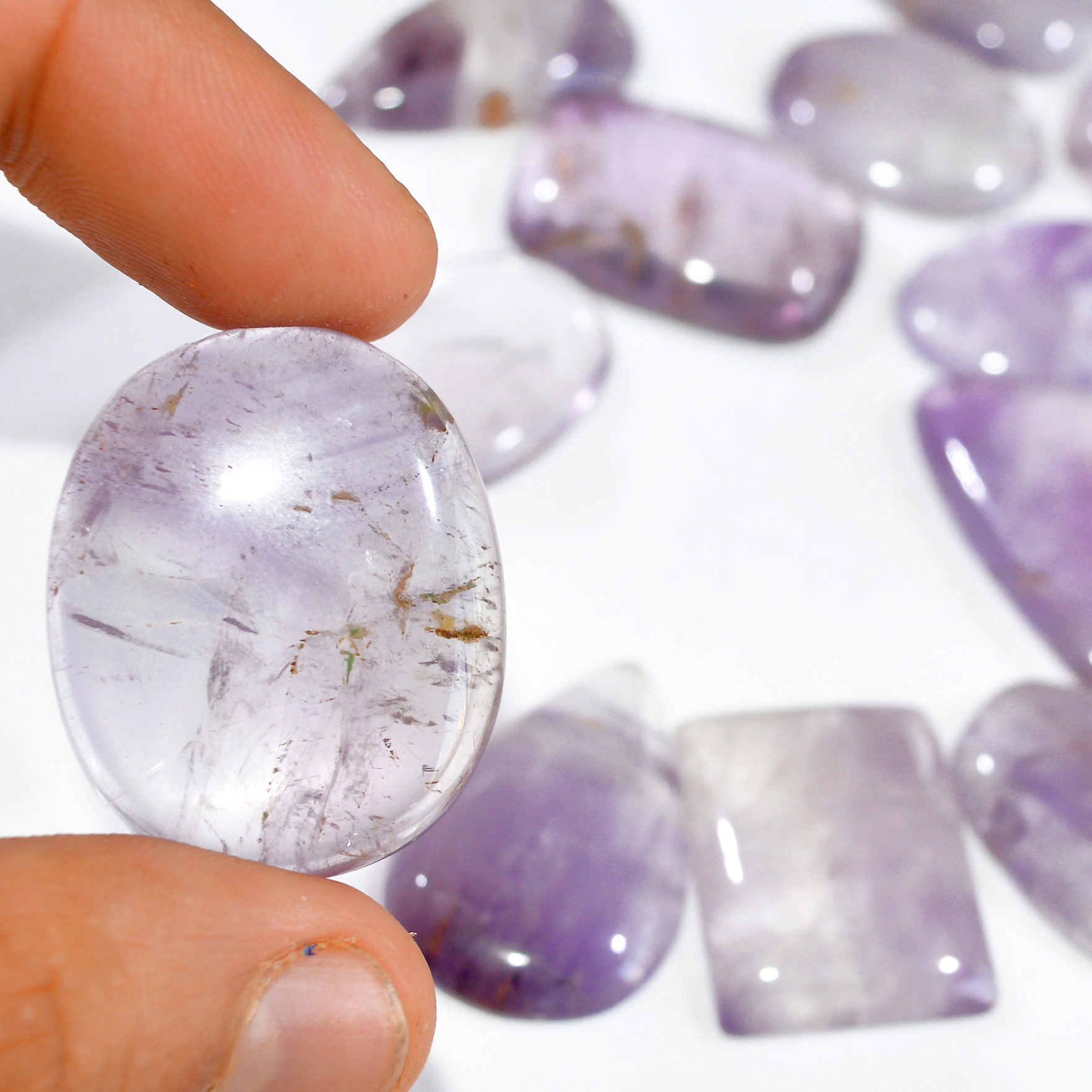 15 Pcs 579 Cts Natural Amethyst Loose Cabochon Gemstone Lot Mixed Shapes For Pendants Handmade Jewelry Supplies 35x25 22x18mm 3058