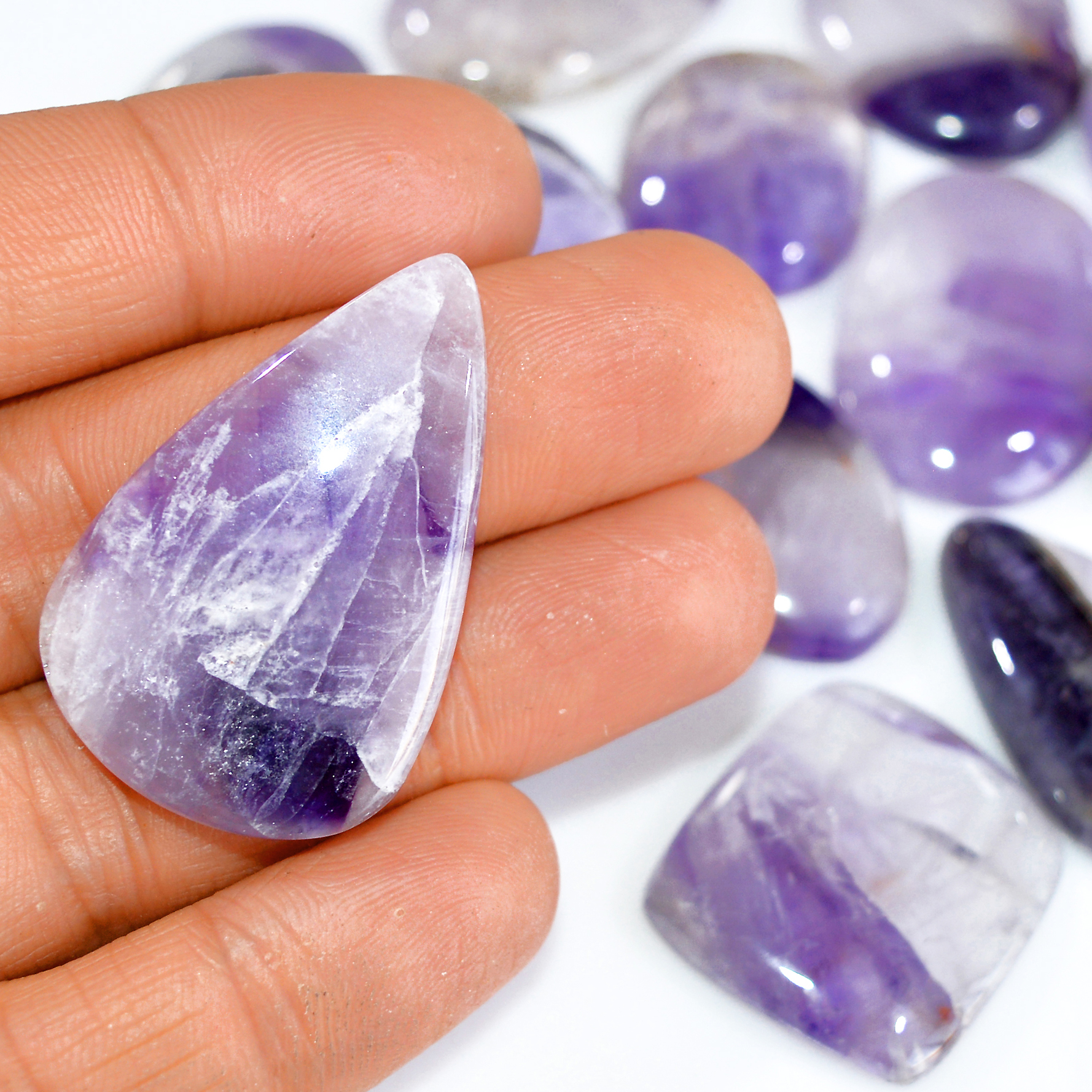 13 Pcs 555 Cts Natural Amethyst Loose Cabochon Gemstone Lot Mixed Shapes For Pendants Handmade Jewelry Supplies 35x24 25x18mm 3059