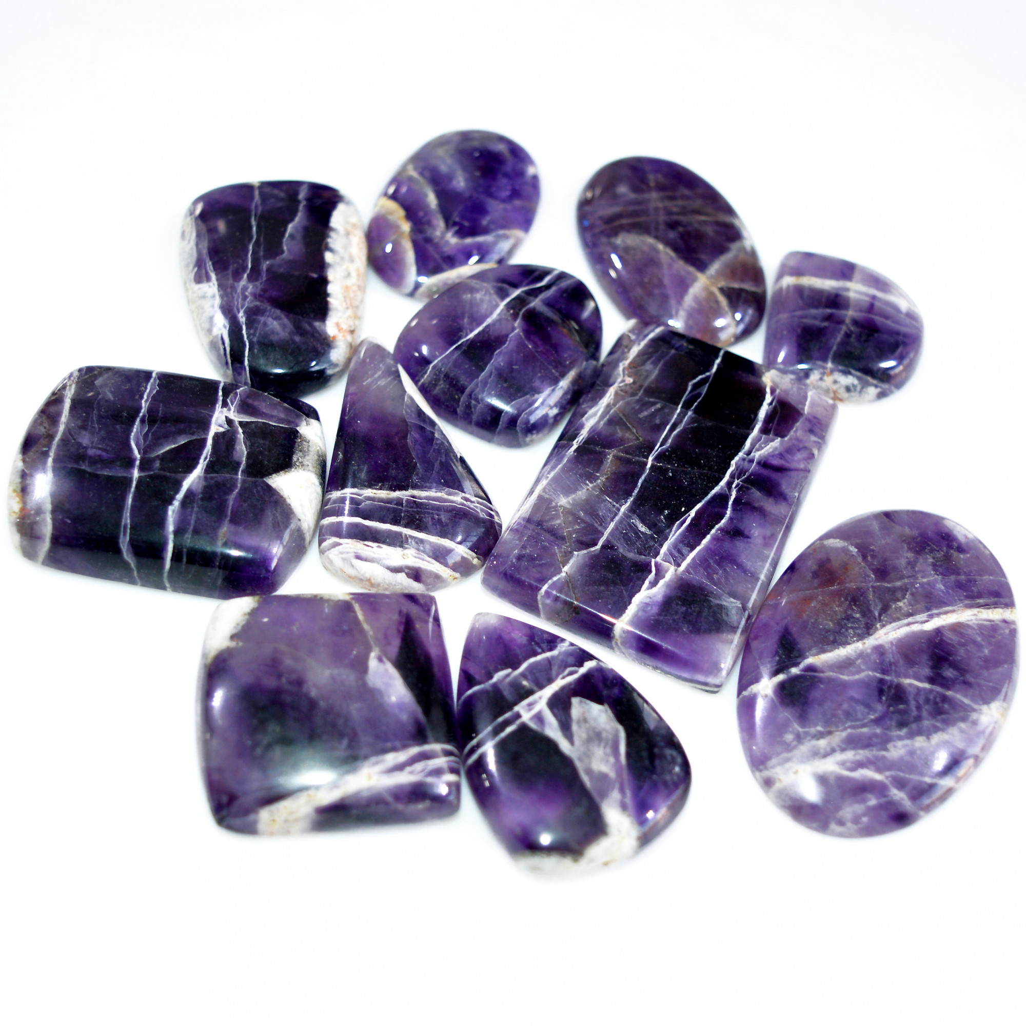 11 Pcs 795 Cts Natural Amethyst Loose Cabochon Gemstone Lot Mixed Shapes For Pendants Handmade Jewelry Supplies 45x30 20x22mm 3061