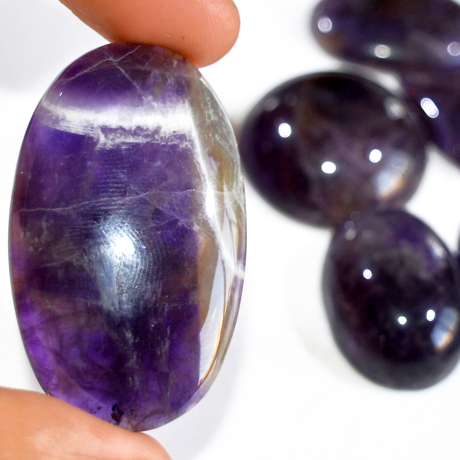 10 Pcs 550 Cts Natural Amethyst Loose Cabochon Gemstone Lot Mixed Shapes For Pendants Handmade Jewelry Supplies 45x26 26x20mm 3062