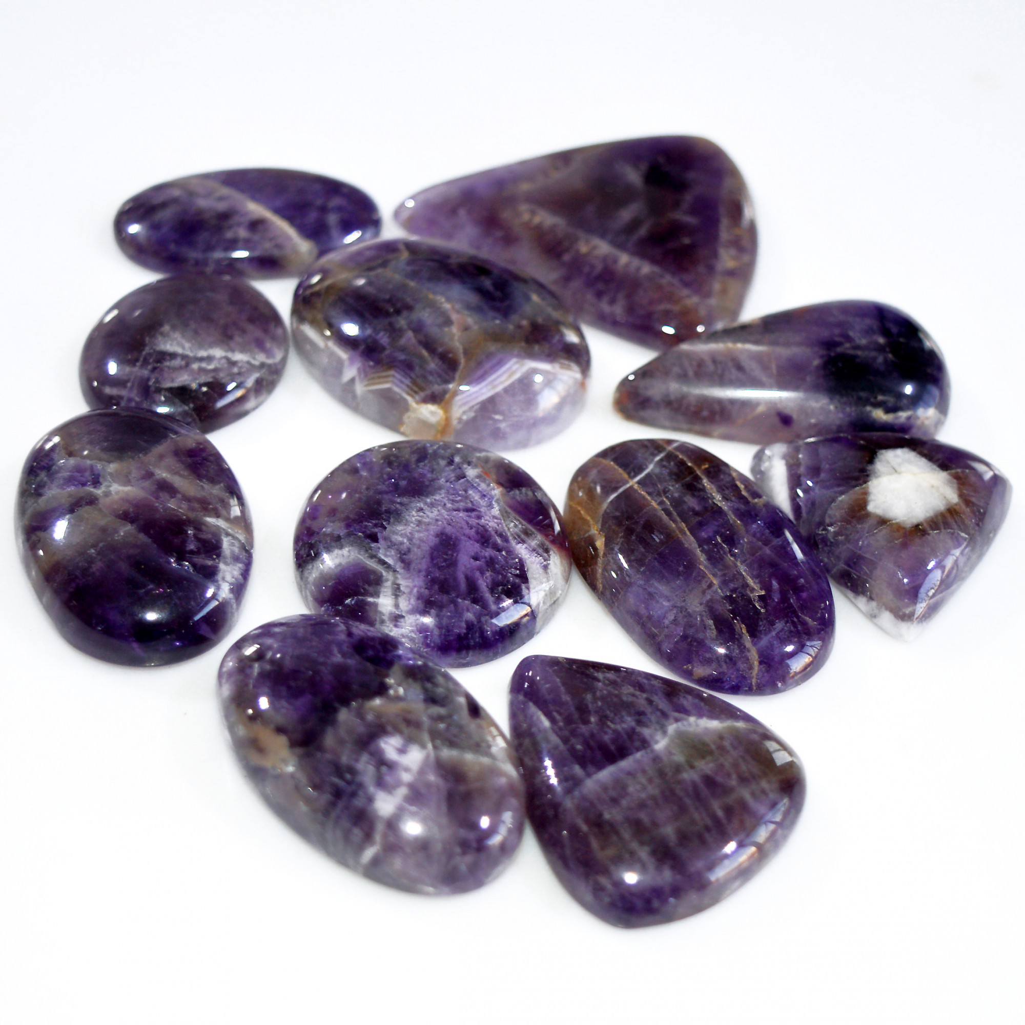 11 Pcs 589 Cts Natural Amethyst Loose Cabochon Gemstone Lot Mixed Shapes For Pendants Handmade Jewelry Supplies 40X35 22X20mm 3065