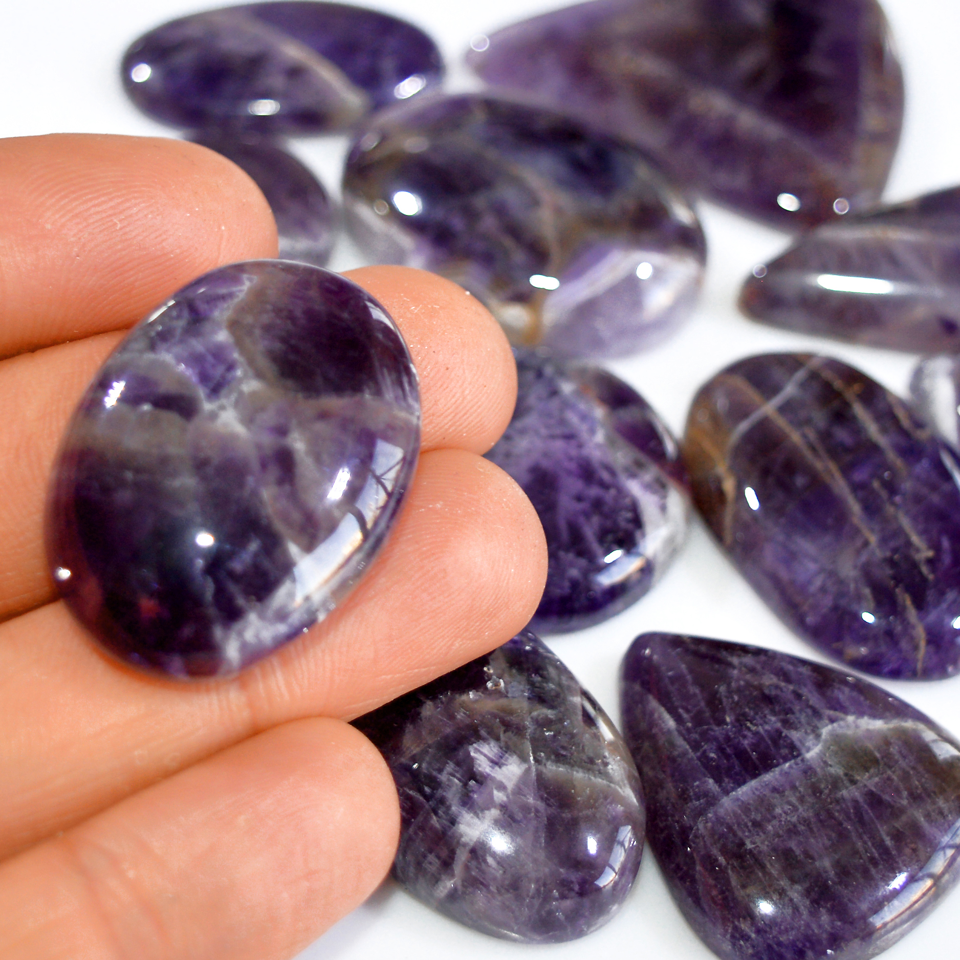 11 Pcs 589 Cts Natural Amethyst Loose Cabochon Gemstone Lot Mixed Shapes For Pendants Handmade Jewelry Supplies 40X35 22X20mm 3065