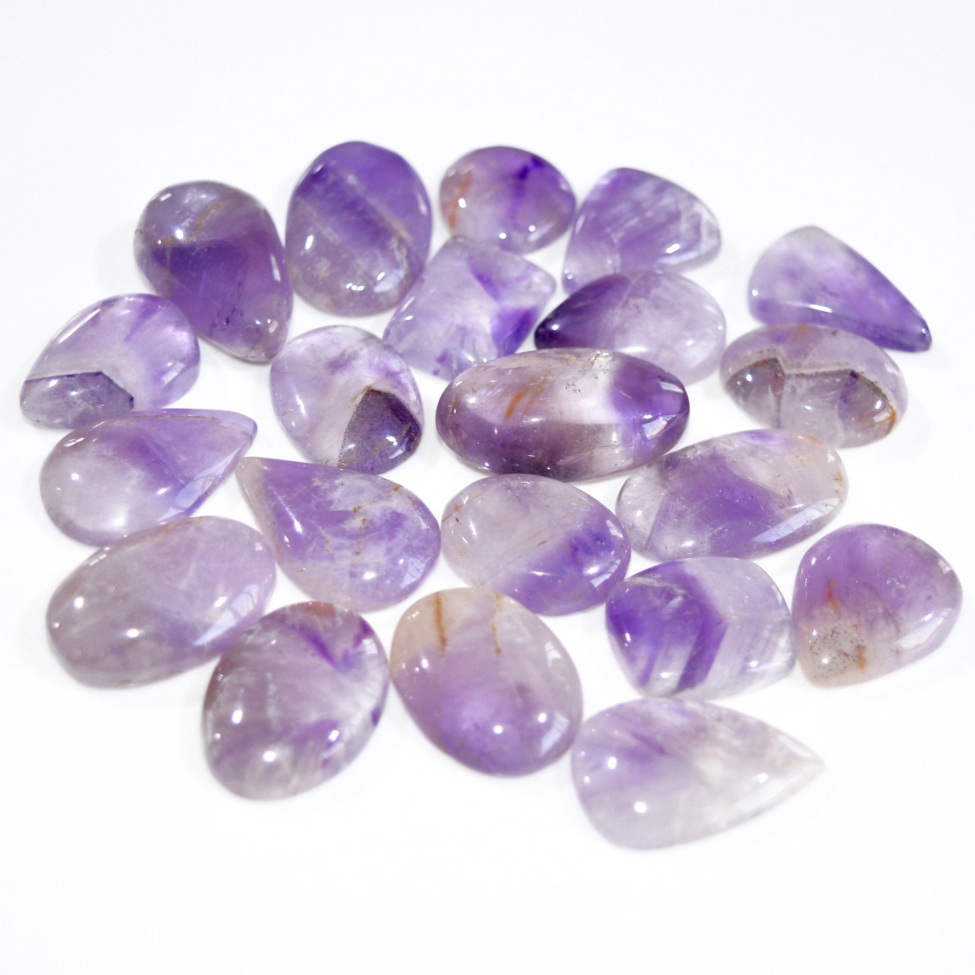 21 Pcs 413 Cts Natural Amethyst Loose Cabochon Gemstone Lot Mixed Shapes For Pendants Handmade Jewelry Supplies 26X15 15X15mm 3066