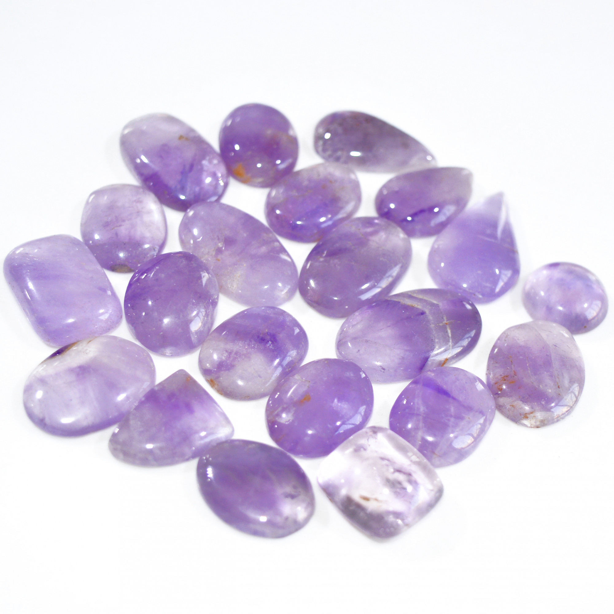 21 Pcs 326 Cts Natural Amethyst Loose Cabochon Gemstone Lot Mixed Shapes For Pendants Handmade Jewelry Supplies 25x15 12x12mm 3070