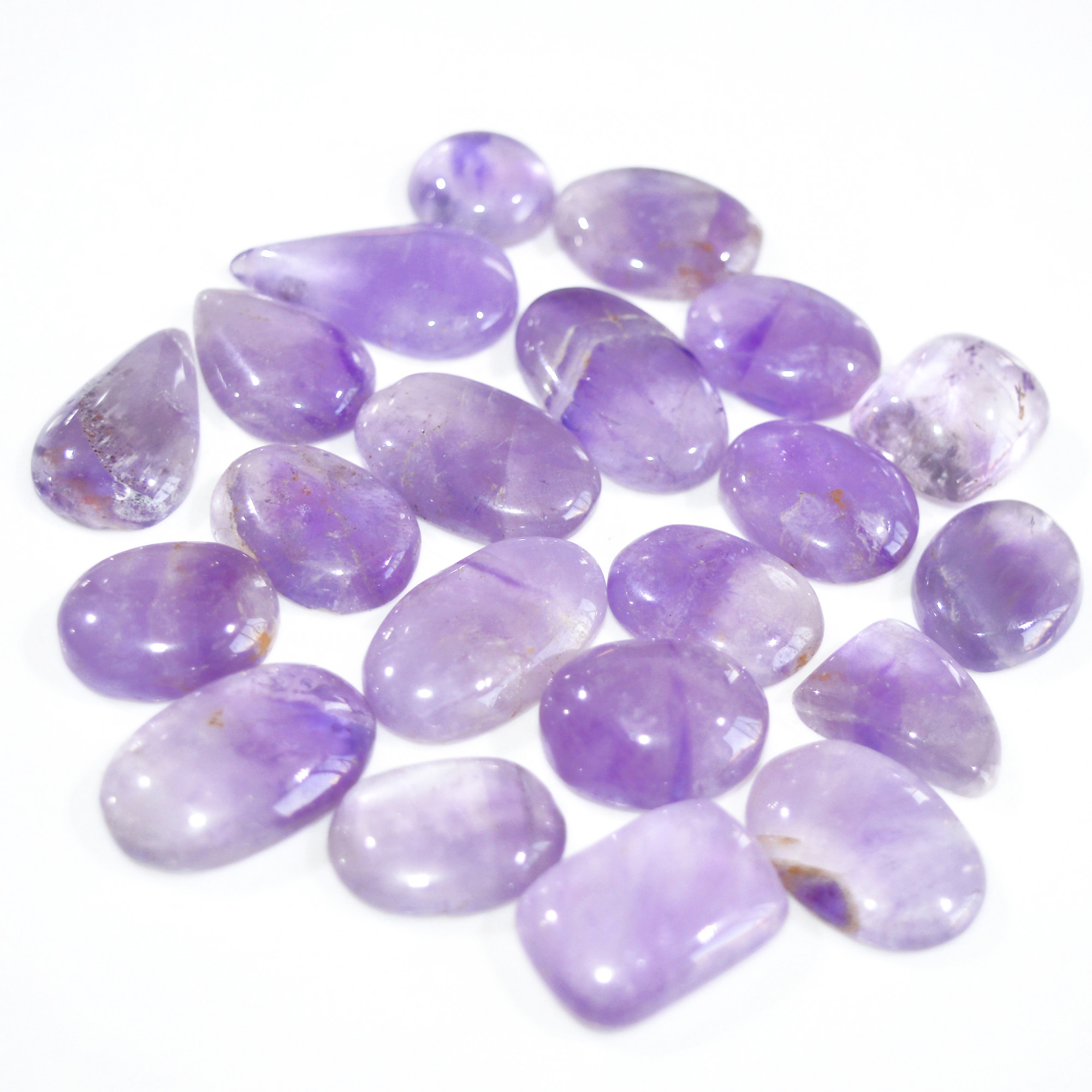 21 Pcs 326 Cts Natural Amethyst Loose Cabochon Gemstone Lot Mixed Shapes For Pendants Handmade Jewelry Supplies 25x15 12x12mm 3070