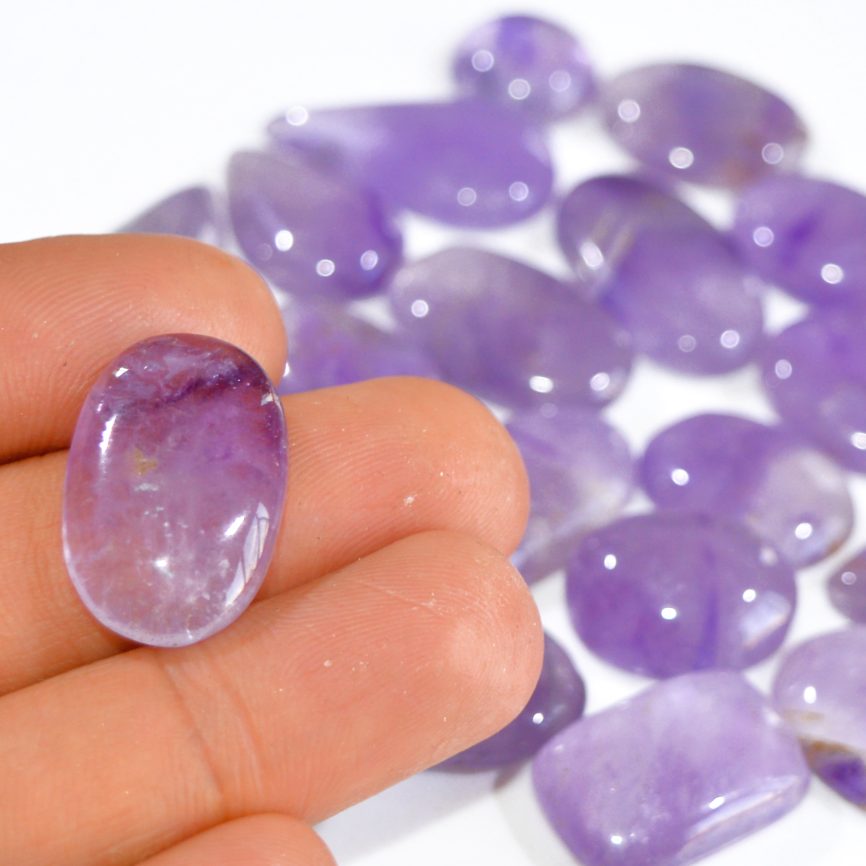 21 Pcs 326 Cts Natural Amethyst Loose Cabochon Gemstone Lot Mixed Shapes For Pendants Handmade Jewelry Supplies 25x15 12x12mm 3070