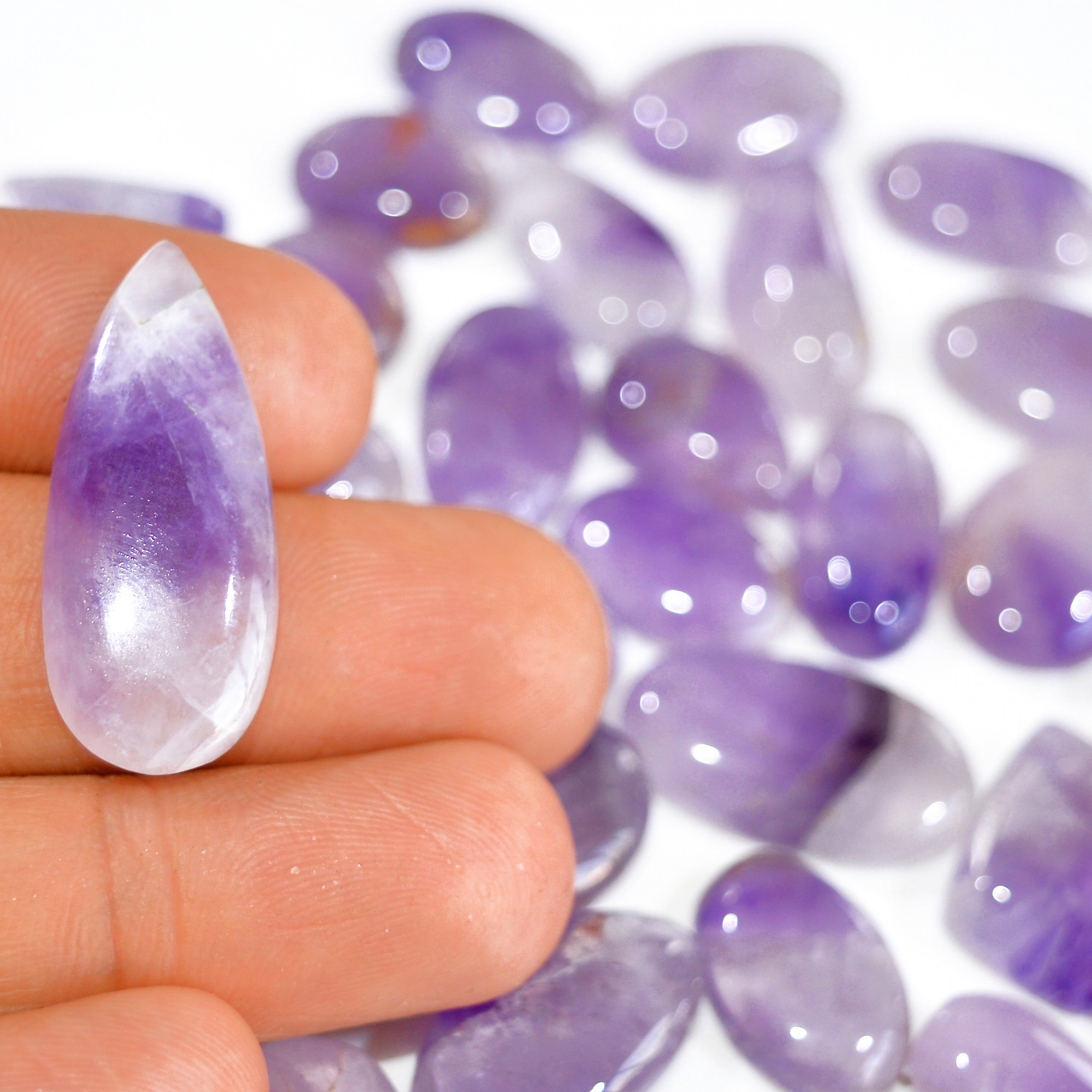 27 Pcs 331 Cts Natural Amethyst Loose Cabochon Gemstone Lot Mixed Shapes For Pendants Handmade Jewelry Supplies 30x10 10x5mm 3074