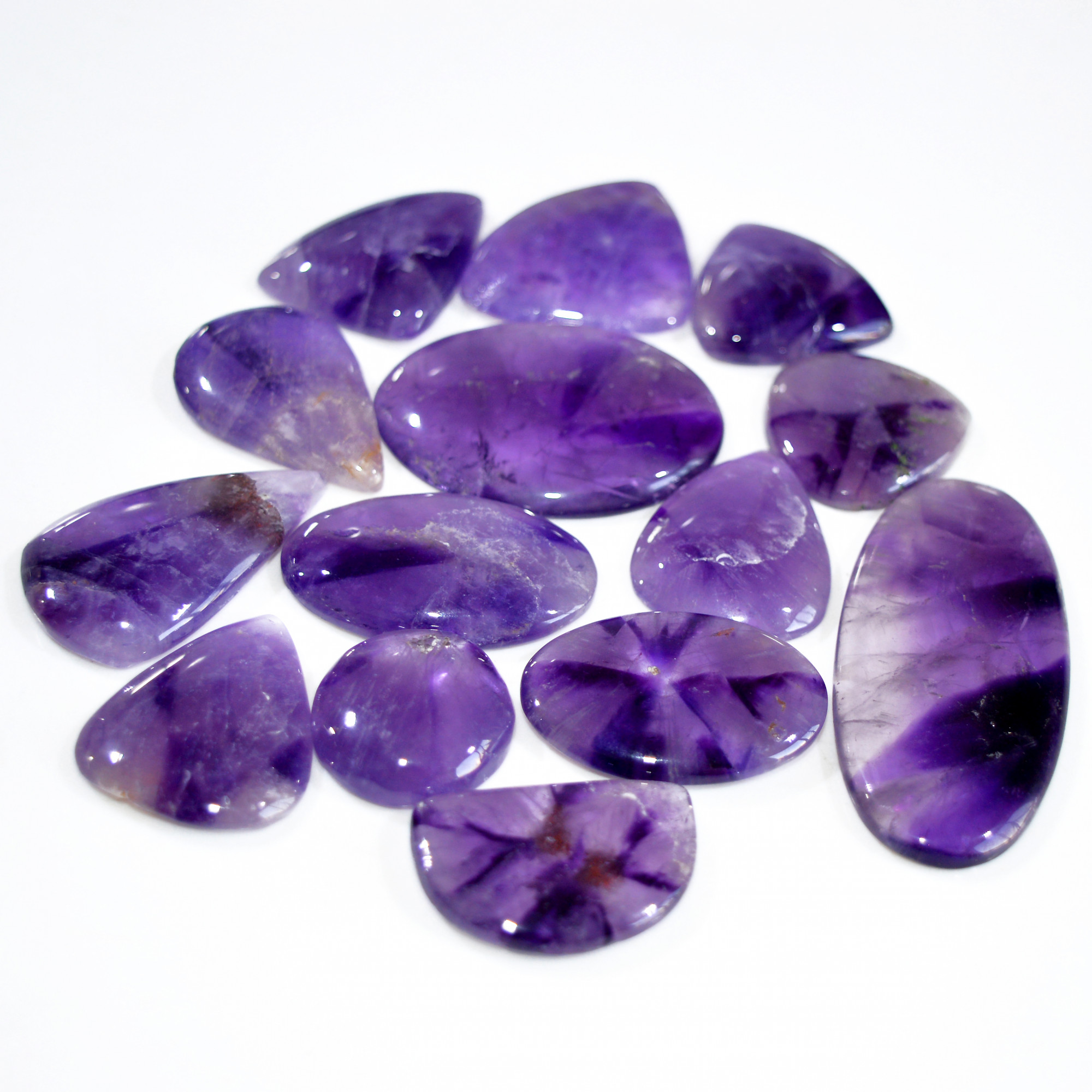 14 Pcs 501 Cts Natural Amethyst Loose Cabochon Gemstone Lot Mixed Shapes For Pendants Handmade Jewelry Supplies 55x24 20x20mm 3080