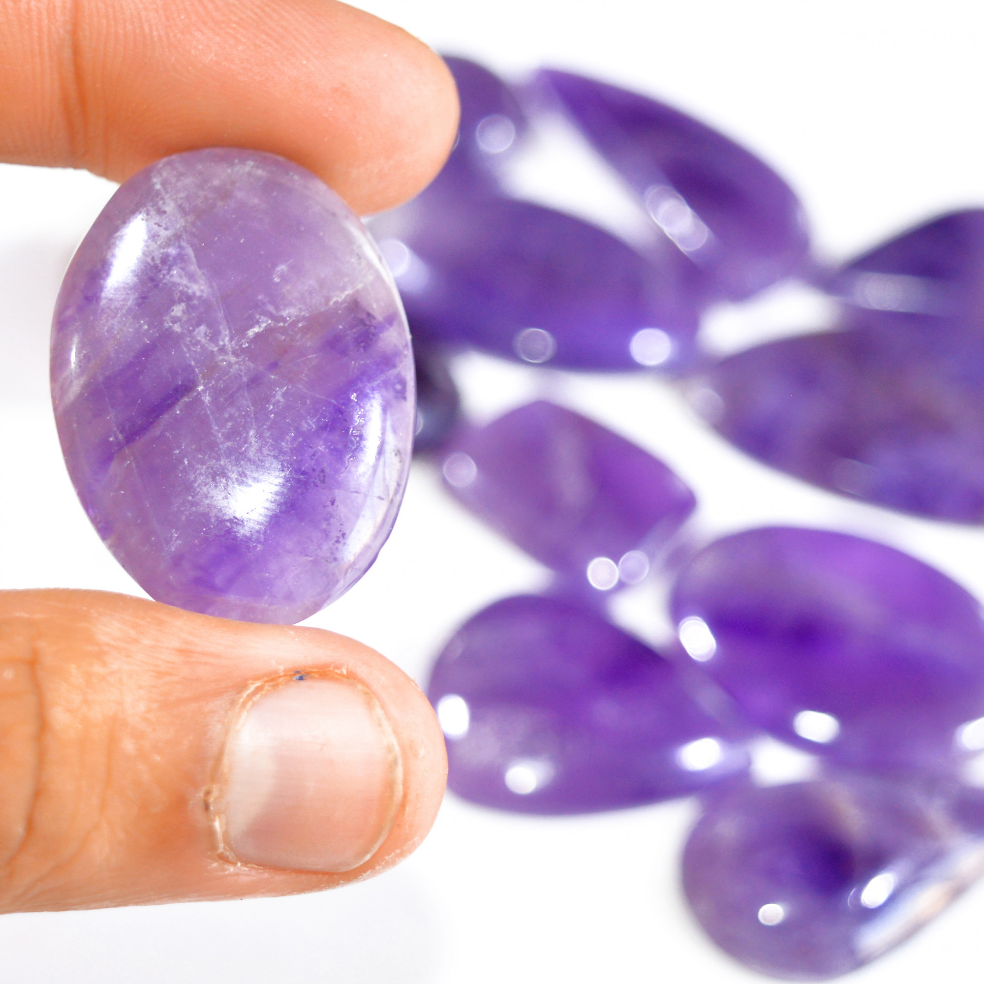 12 Pcs 516 Cts Natural Amethyst Loose Cabochon Gemstone Lot Mixed Shapes For Pendants Handmade Jewelry Supplies 40x25 20x20mm 3084