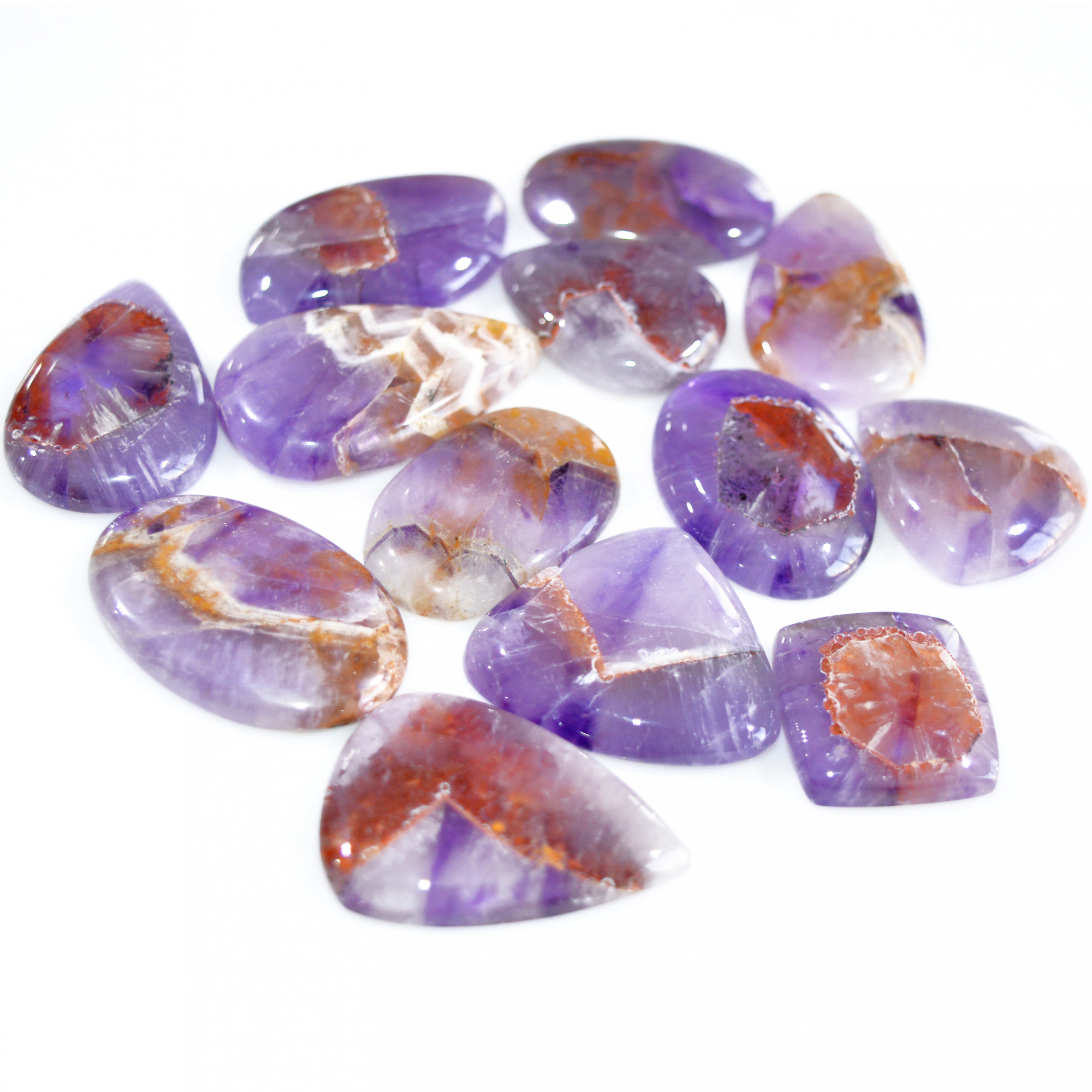 13 Pcs 781 Cts Natural Amethyst Loose Cabochon Gemstone Lot Mixed Shapes For Pendants Handmade Jewelry Supplies 34x25 20x20mm 3087