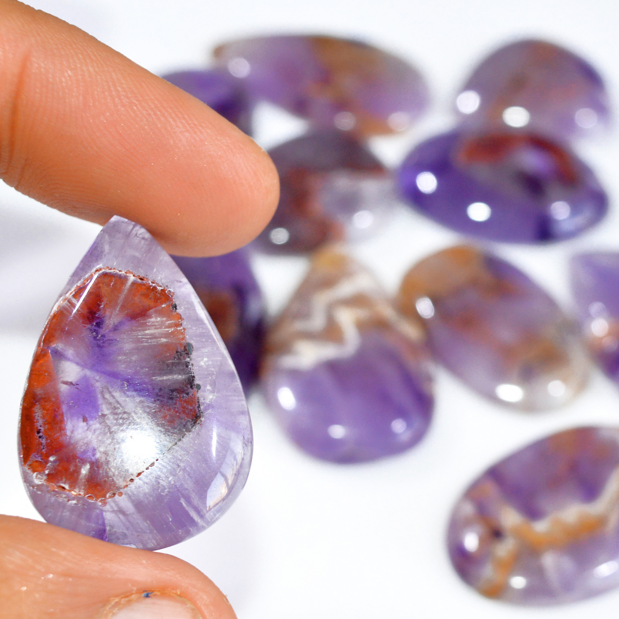 13 Pcs 781 Cts Natural Amethyst Loose Cabochon Gemstone Lot Mixed Shapes For Pendants Handmade Jewelry Supplies 34x25 20x20mm 3087