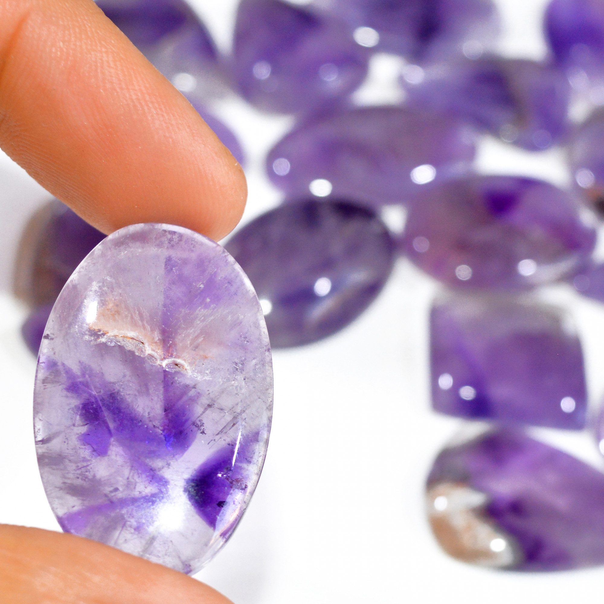17 Pcs 545 Cts Natural Amethyst Loose Cabochon Gemstone Lot Mixed Shapes For Pendants Handmade Jewelry Supplies 35x20 22x21mm 3088