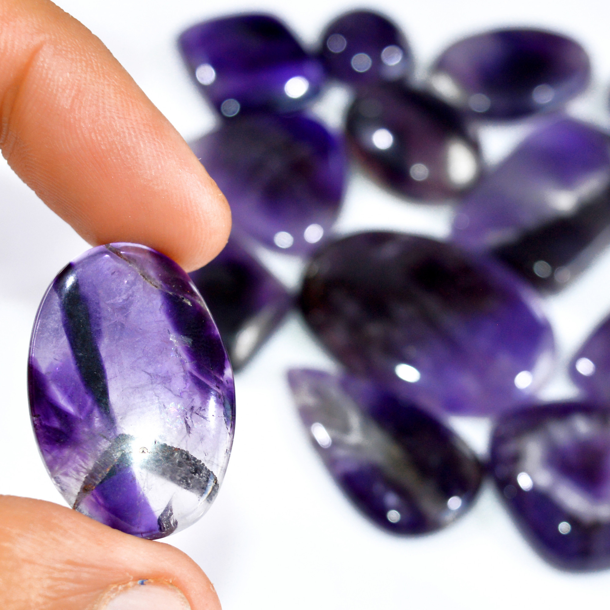 14 Pcs 670 Cts Natural Amethyst Loose Cabochon Gemstone Lot Mixed Shapes For Pendants Handmade Jewelry Supplies 40x30 15x15mm 3089