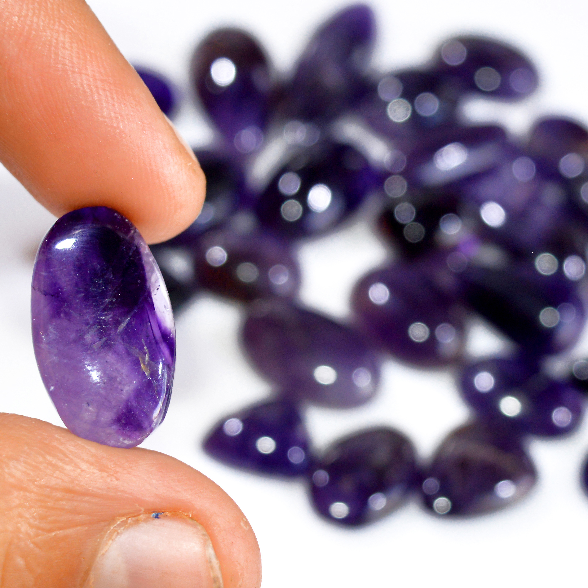 25 Pcs 327 Cts Natural Amethyst Loose Cabochon Gemstone Lot Mixed Shapes For Pendants Handmade Jewelry Supplies 35x10 12x9mm 3091