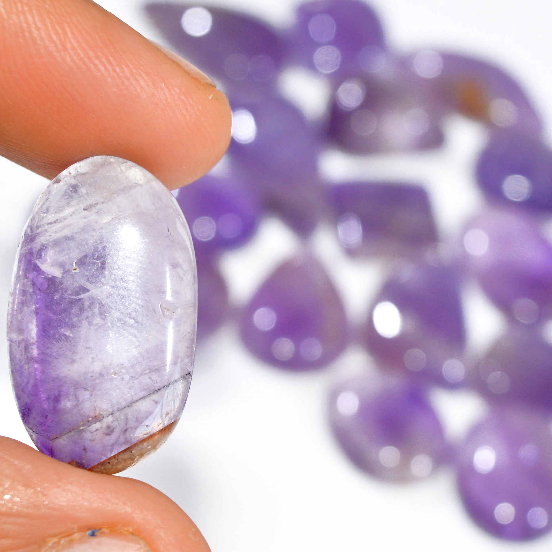 19 Pcs 293 Cts Natural Amethyst Loose Cabochon Gemstone Lot Mixed Shapes For Pendants Handmade Jewelry Supplies 25x18 15x14mm 3092