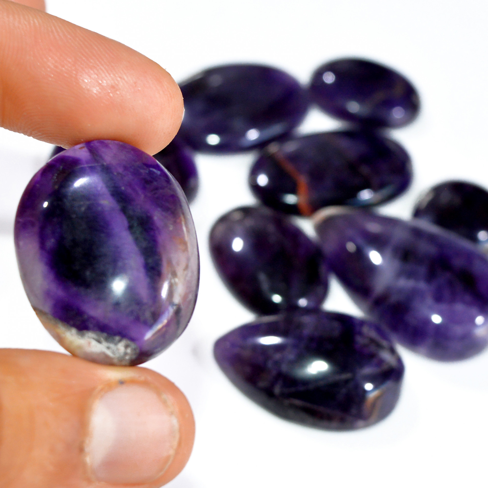 9 Pcs 507 Cts Natural Amethyst Loose Cabochon Gemstone Lot Mixed Shapes For Pendants Handmade Jewelry Supplies 42x25 24x20mm 3098