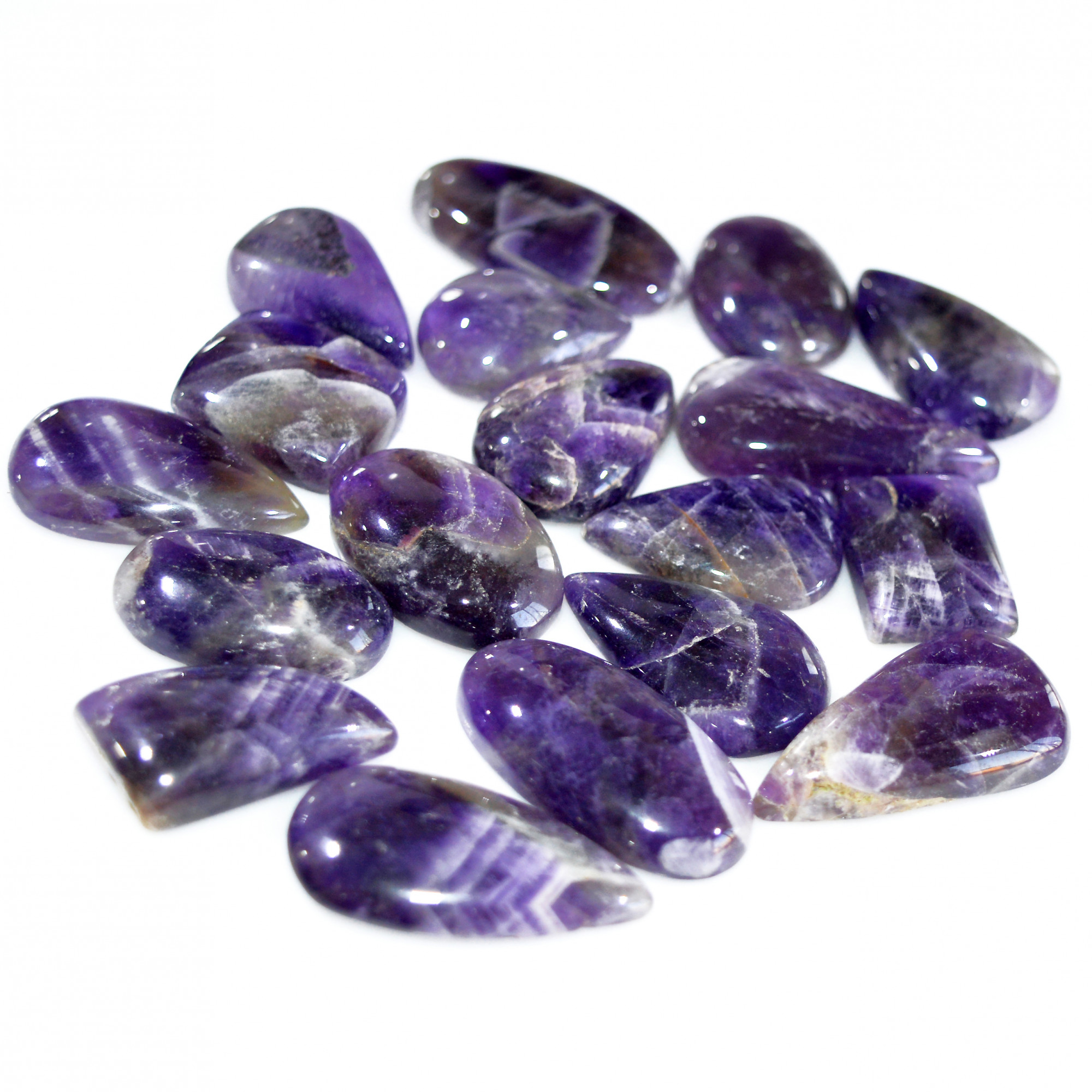 18 Pcs 224 Cts Natural Amethyst Loose Cabochon Gemstone Lot Mixed Shapes For Pendants Handmade Jewelry Supplies 26x12 18x14mm 3101