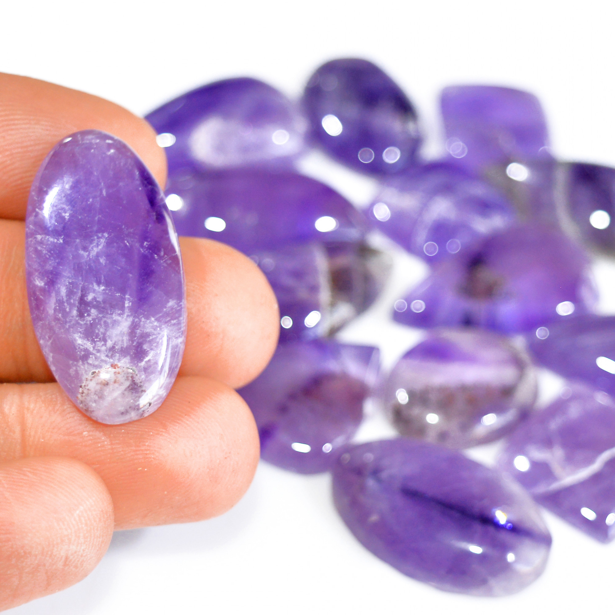 16 Pcs 342 Cts Natural Amethyst Loose Cabochon Gemstone Lot Mixed Shapes For Pendants Handmade Jewelry Supplies 31x15 15x14mm 3103