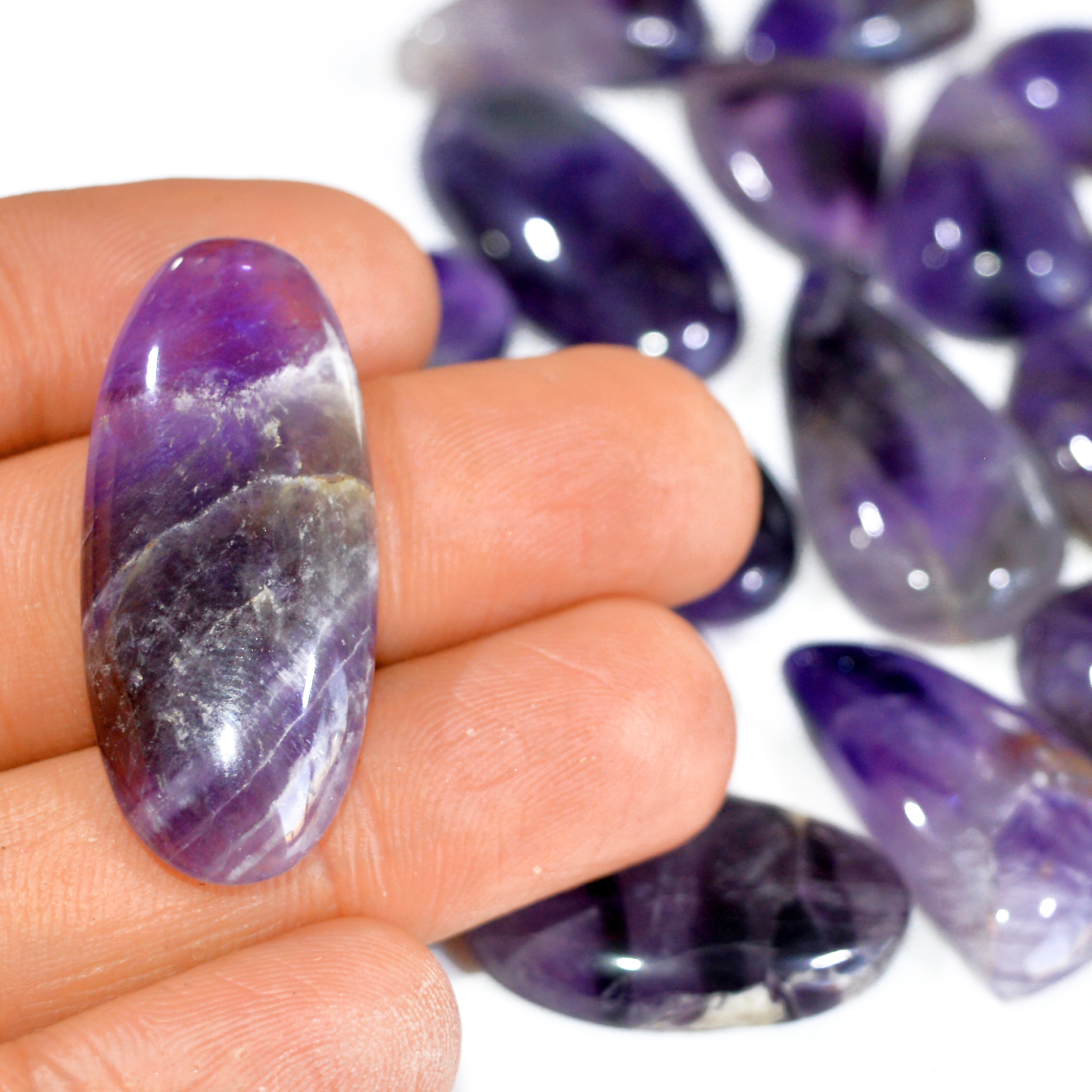 18 Pcs 462 Cts Natural Amethyst Loose Cabochon Gemstone Lot Mixed Shapes For Pendants Handmade Jewelry Supplies 36x15 18x16mm 3104