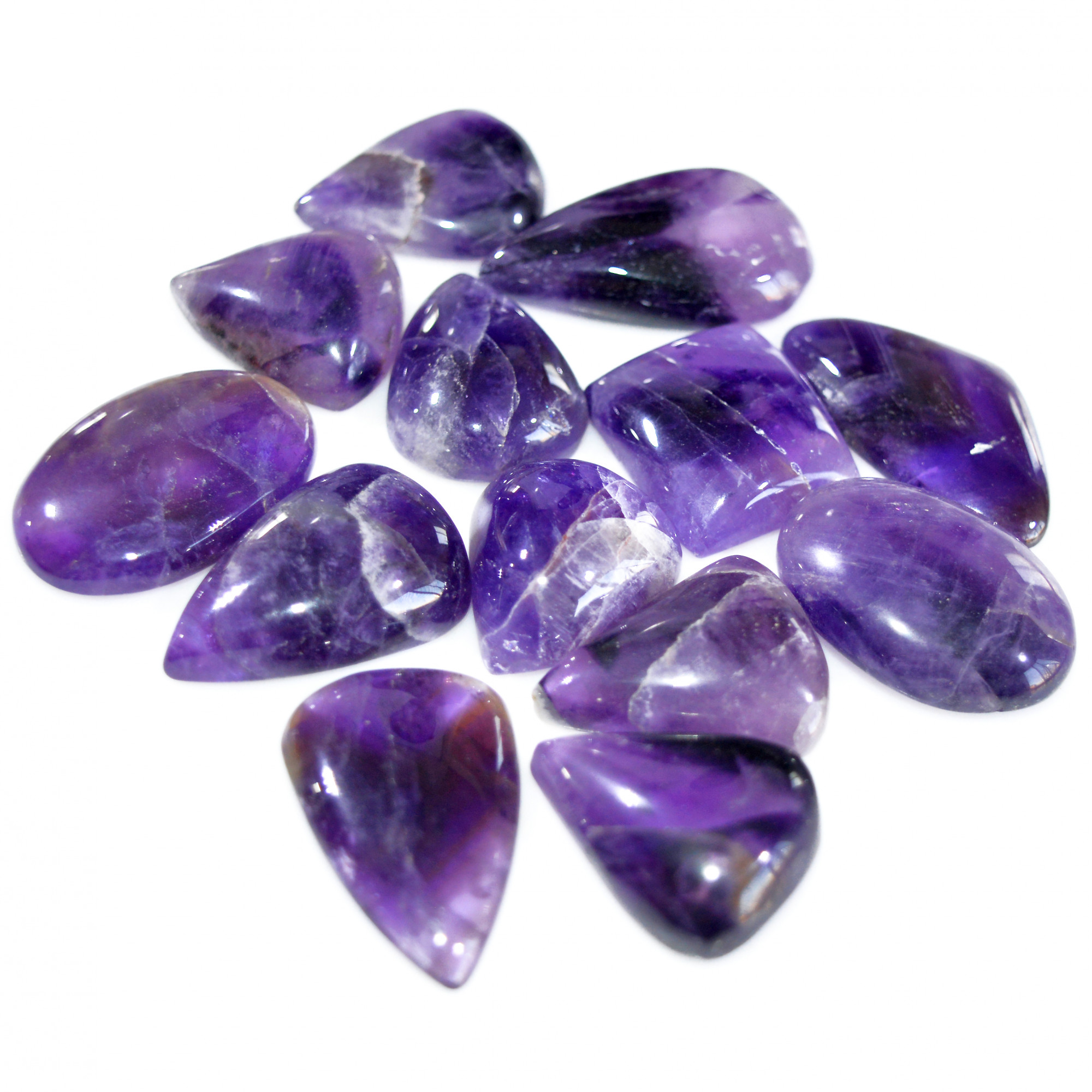 13 Pcs 342 Cts Natural Amethyst Loose Cabochon Gemstone Lot Mixed Shapes For Pendants Handmade Jewelry Supplies 31x16 20x18mm 3107