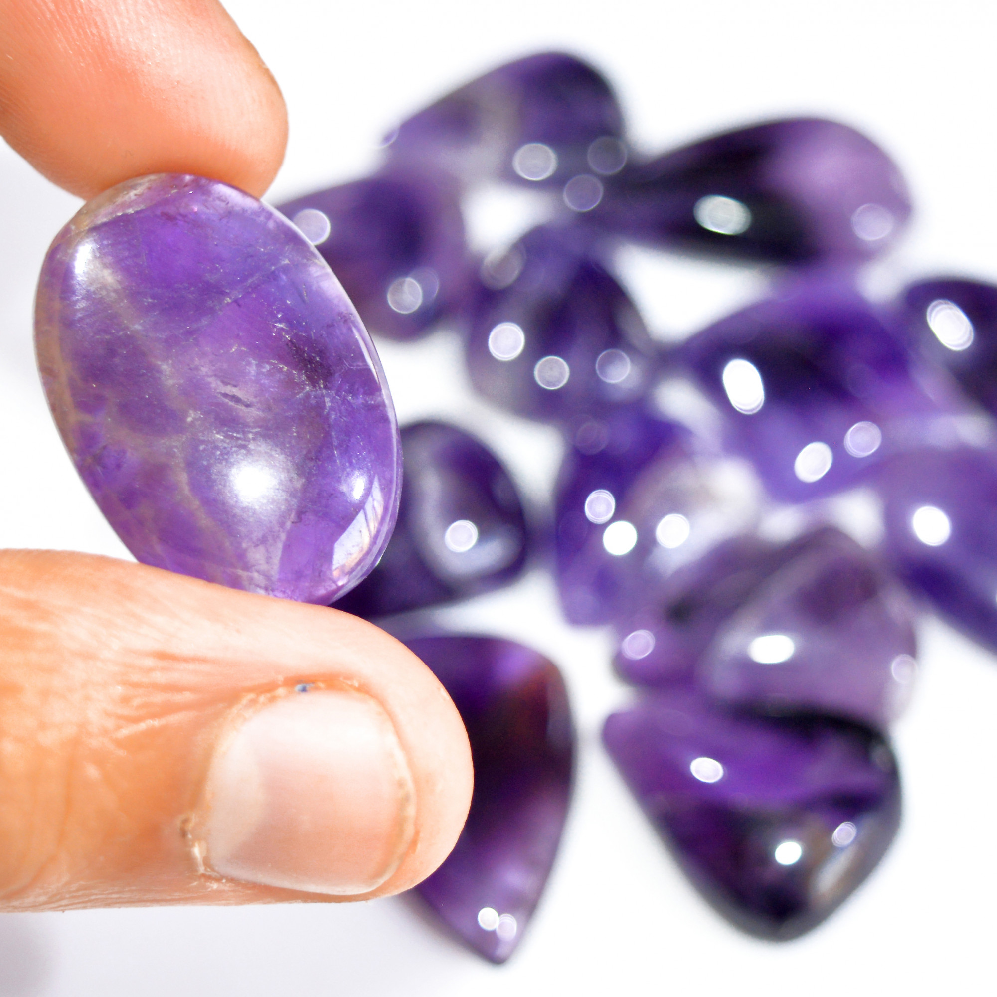 13 Pcs 342 Cts Natural Amethyst Loose Cabochon Gemstone Lot Mixed Shapes For Pendants Handmade Jewelry Supplies 31x16 20x18mm 3107