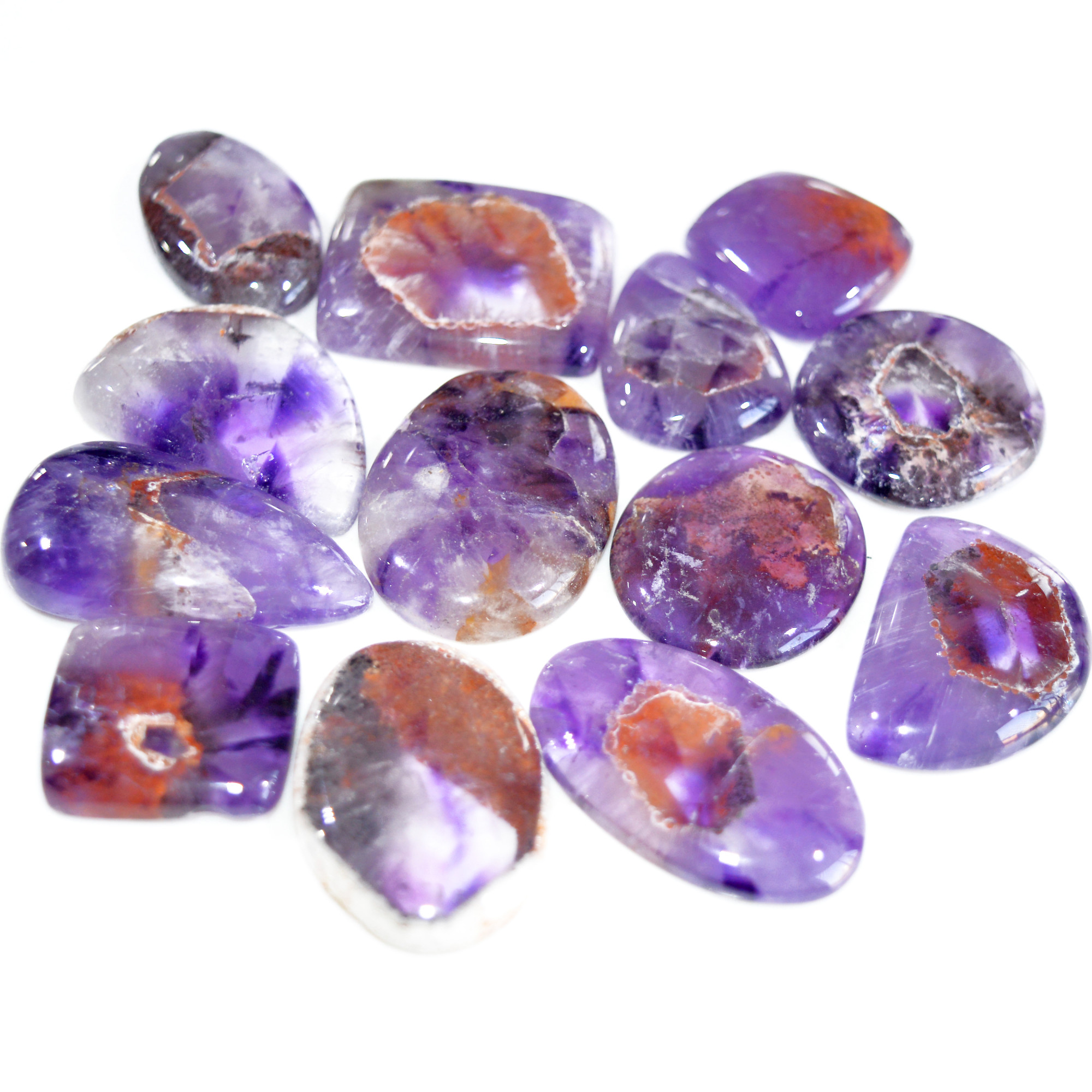 13 Pcs 515 Cts Natural Amethyst Loose Cabochon Gemstone Lot Mixed Shapes For Pendants Handmade Jewelry Supplies 30x25 20x18mm 3108