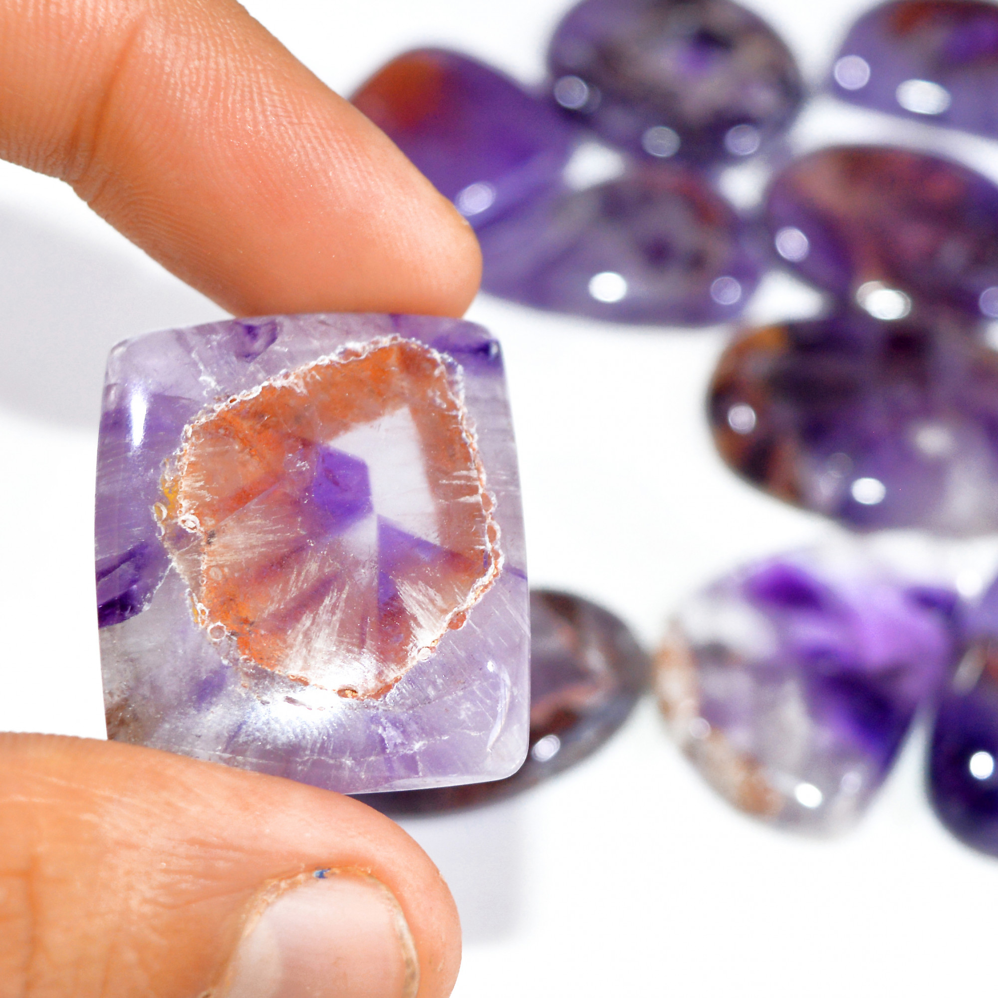 13 Pcs 515 Cts Natural Amethyst Loose Cabochon Gemstone Lot Mixed Shapes For Pendants Handmade Jewelry Supplies 30x25 20x18mm 3108
