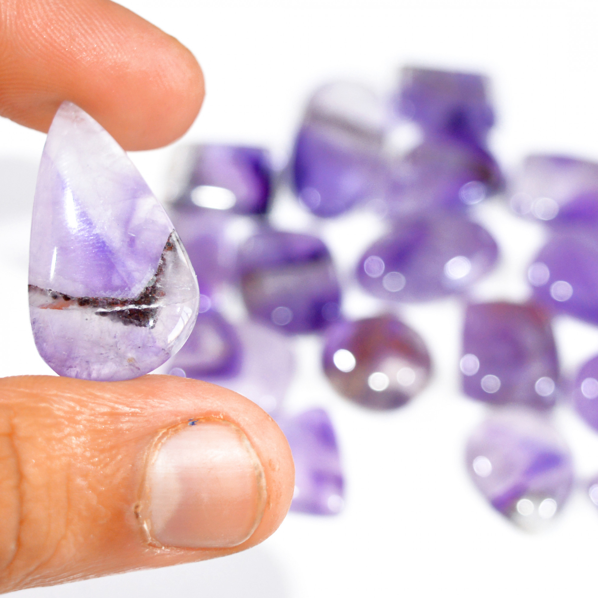 19 Pcs 358 Cts Natural Amethyst Loose Cabochon Gemstone Lot Mixed Shapes For Pendants Handmade Jewelry Supplies 35x15 15x15mm 3112